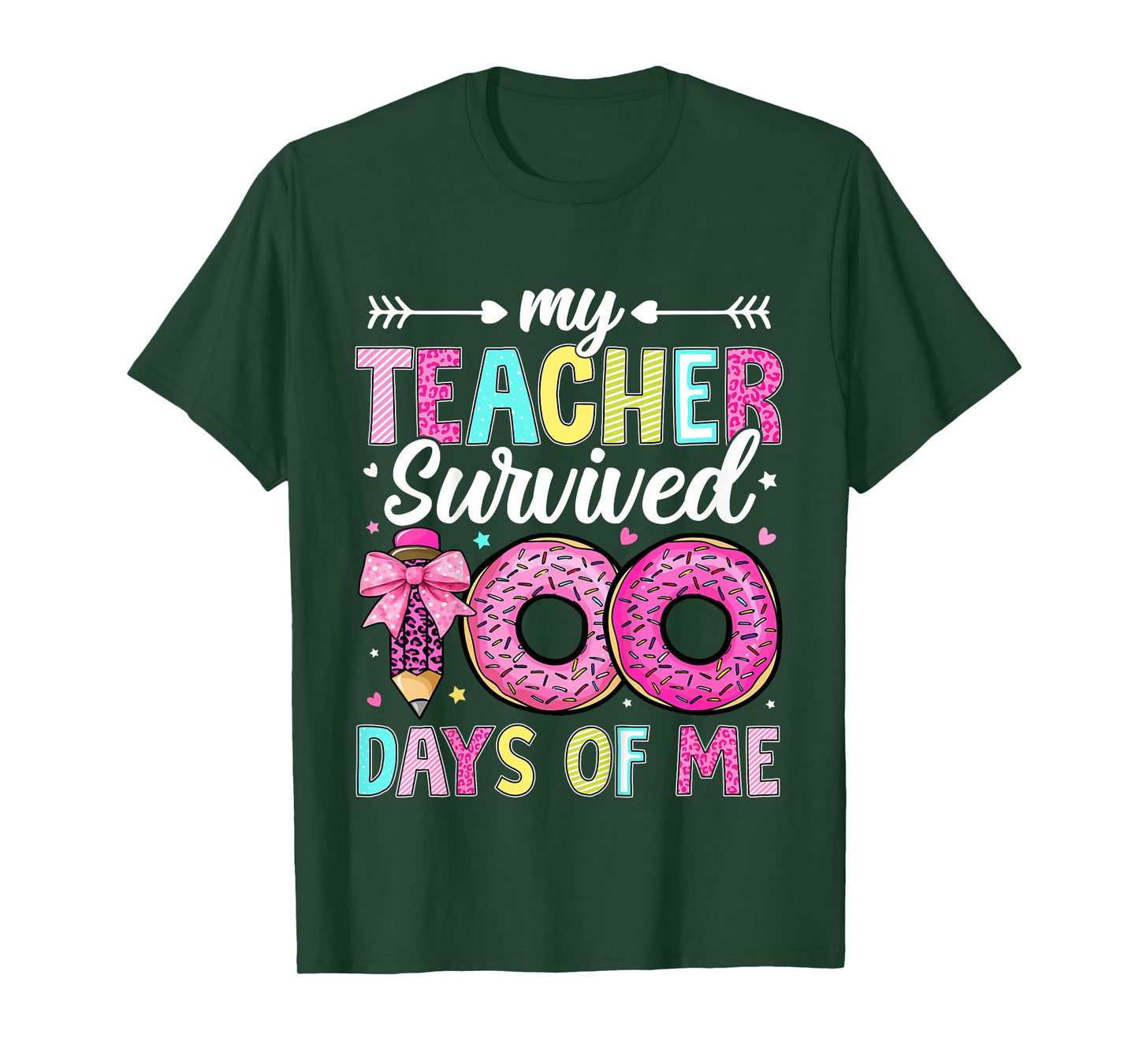 Kids My Teacher Survived 100 Days of Me 100th Day of School Girls T-Shirt