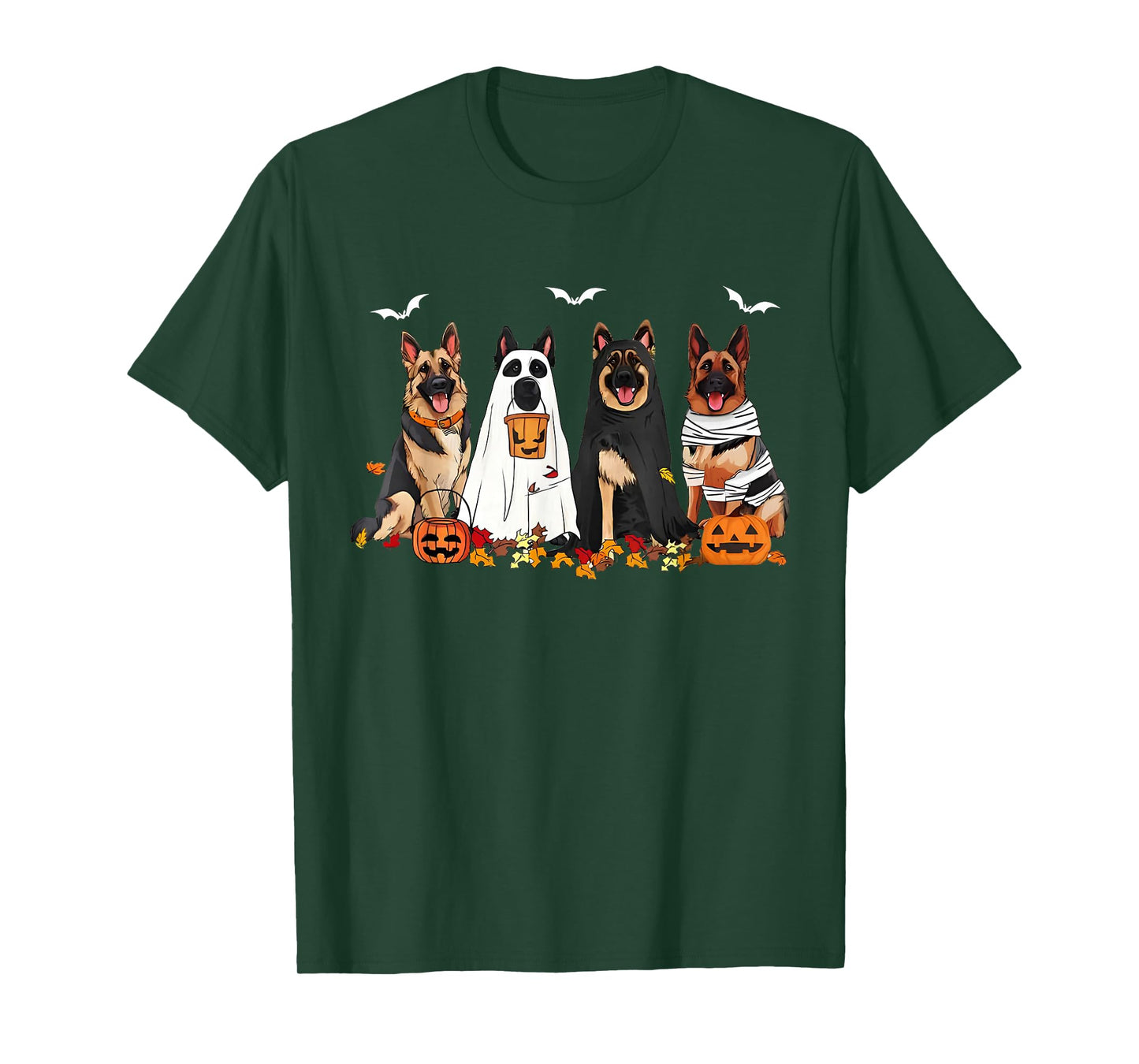 Funny Ghost German Shepherd Halloween Dog Mom Dog Witch T-Shirt