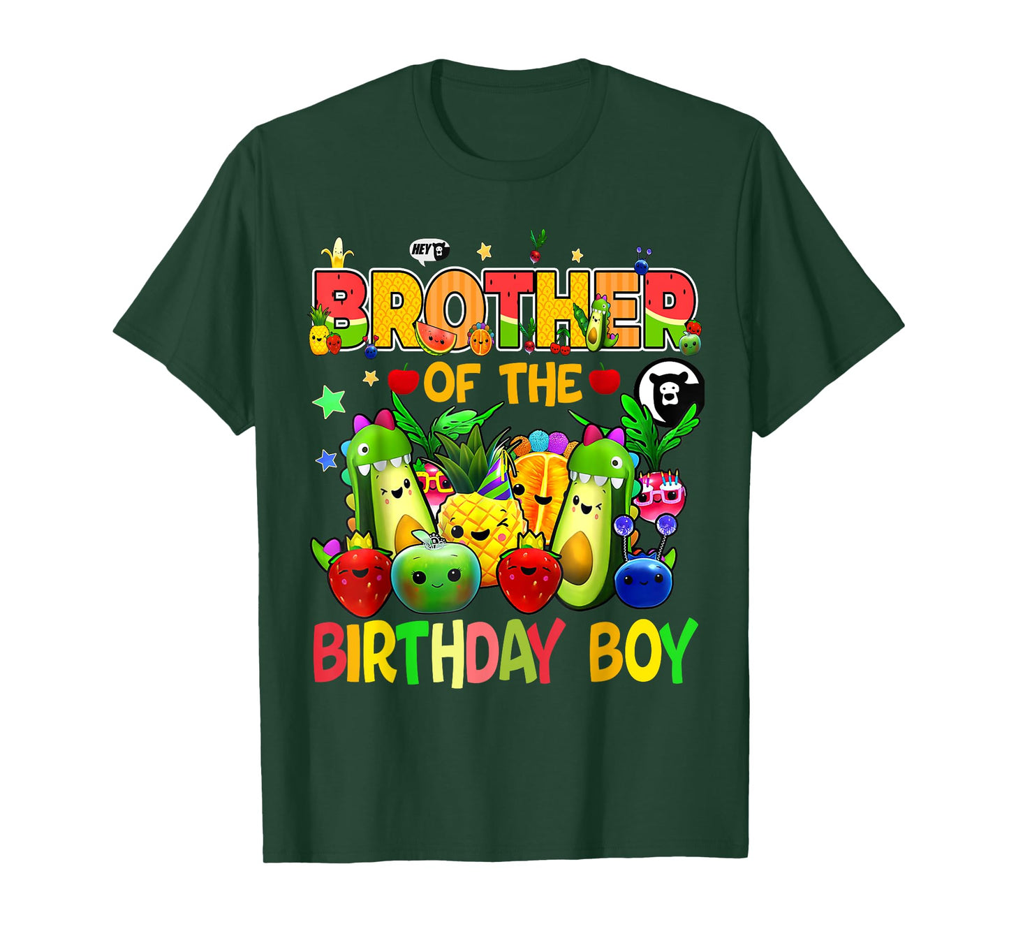 Brother of The Birthday Boy Family Fruit Birthday Hey Bear T-Shirt