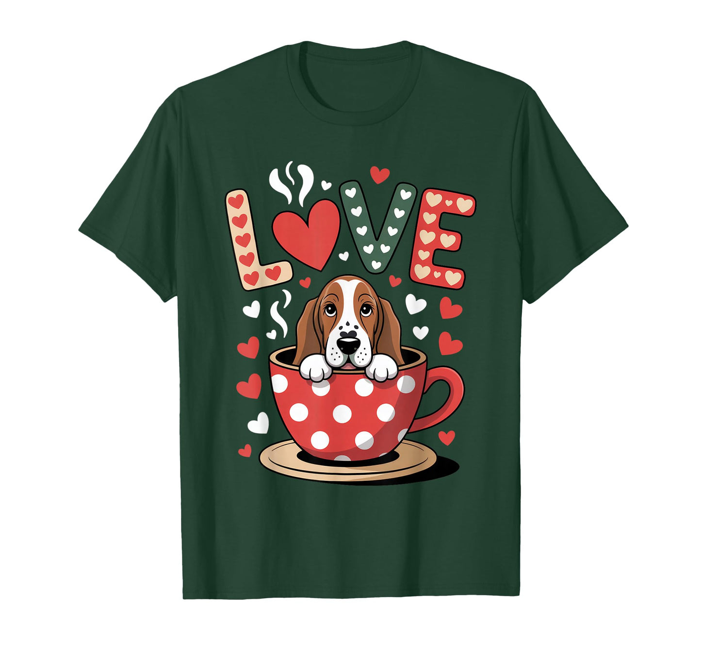 Dog is My Valentine Coffee Lover Cute Women T-Shirt