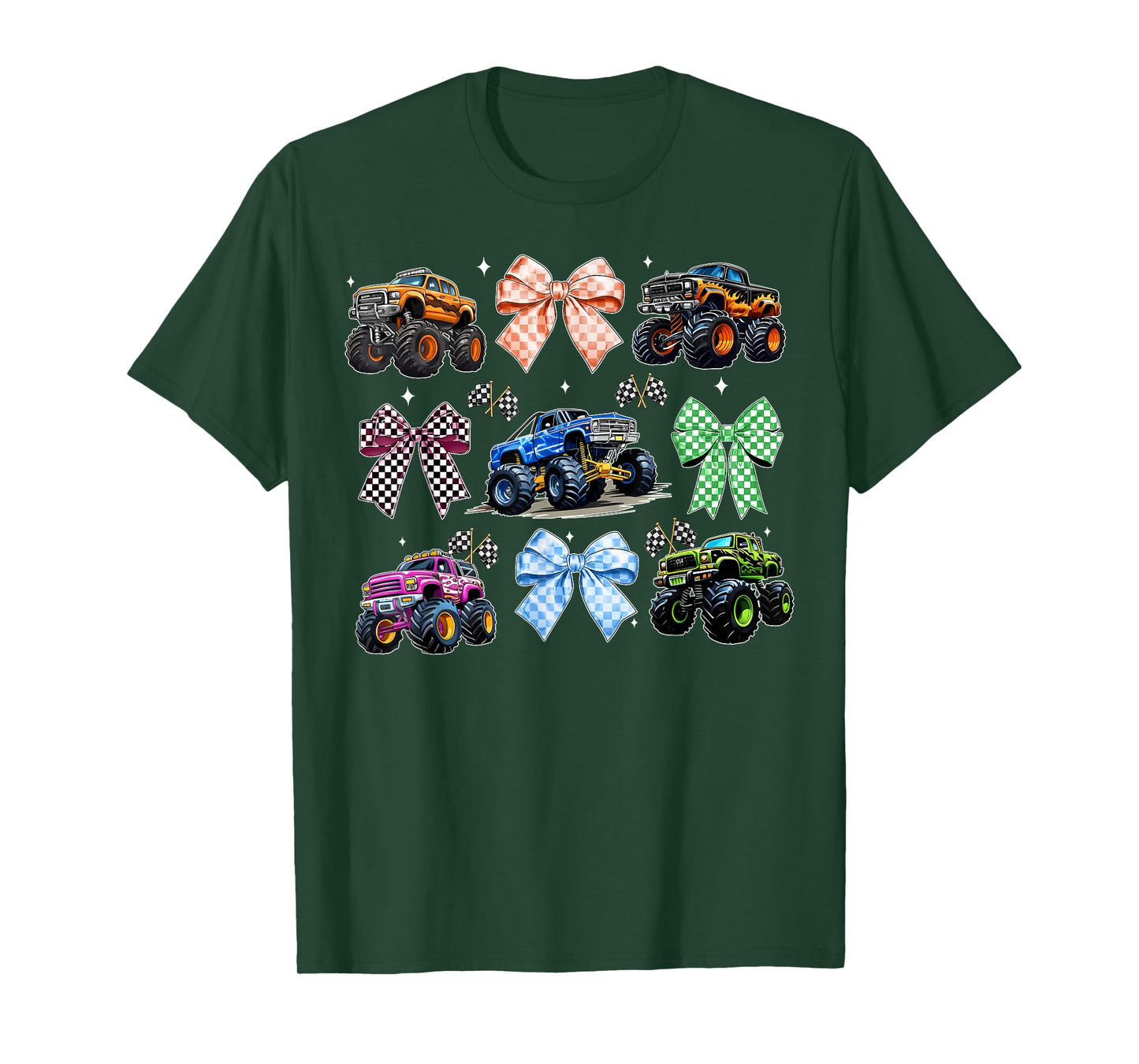 Monster Truck 4 Wheeler Offroad Girl Coquette Bow Pink Mom T-Shirt