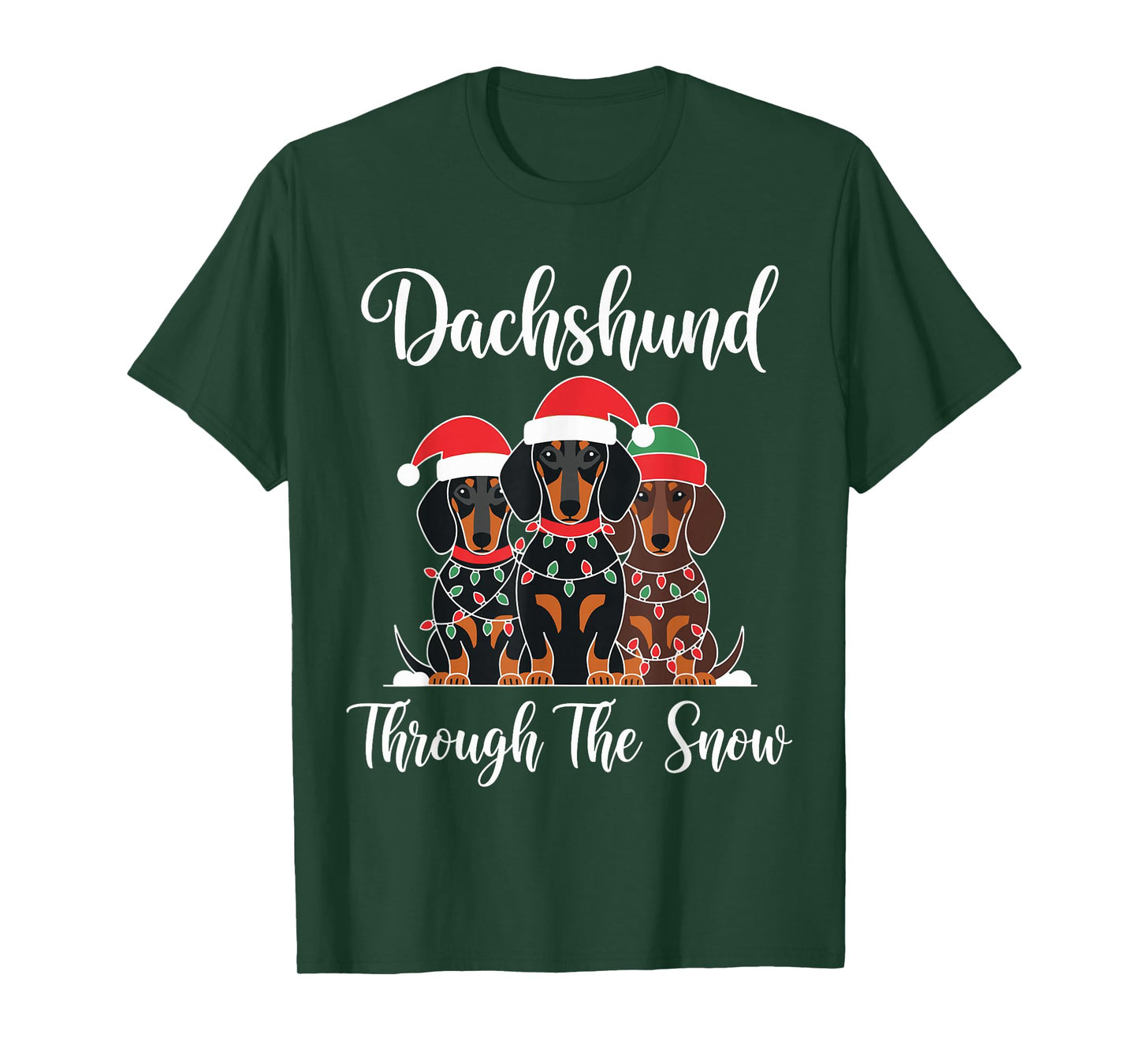 Dachshund Christmas Pajamas Shirt Dachshund Through The Snow T-Shirt