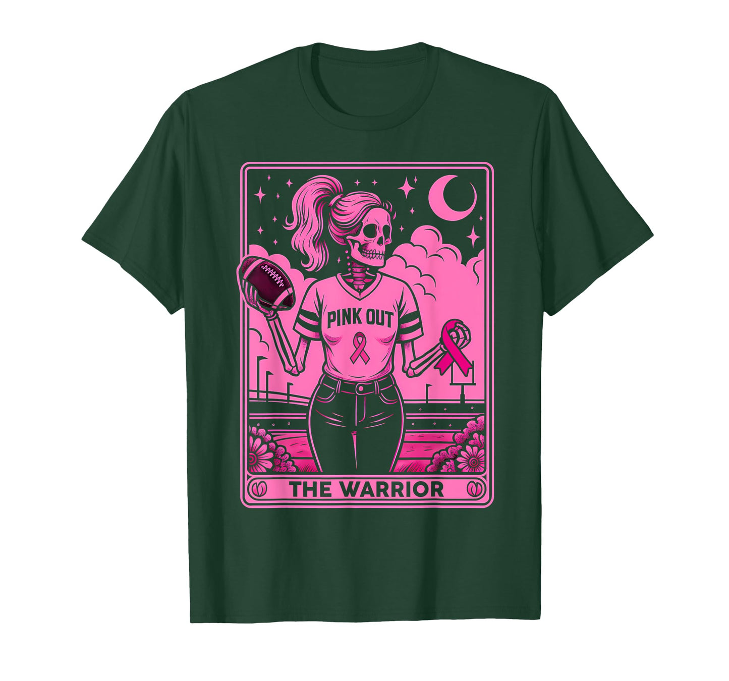 Pink Out Football Breast Cancer Warrior Tarot Card Women T-Shirt
