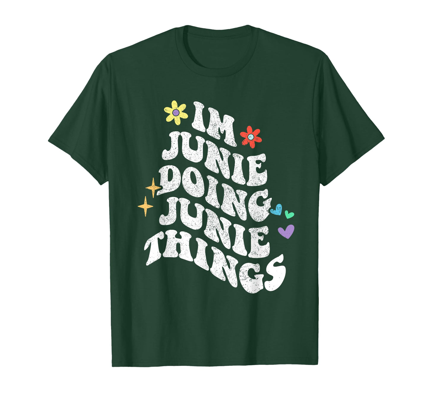 Retro Groovy Im Junie Doing Junie Things Funny Mother's Day T-Shirt