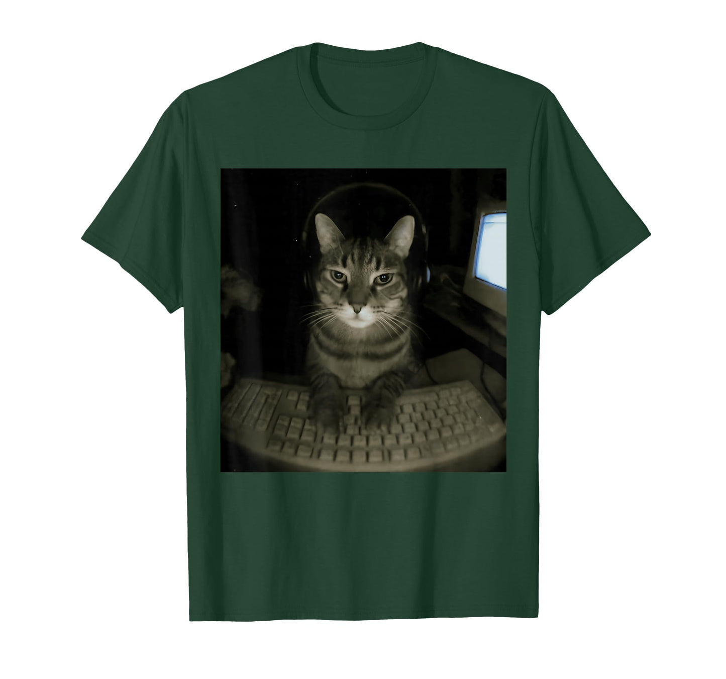 Hacker Cat Meme Funny Computer Cat Kitten Gamer Cat Lover T-Shirt