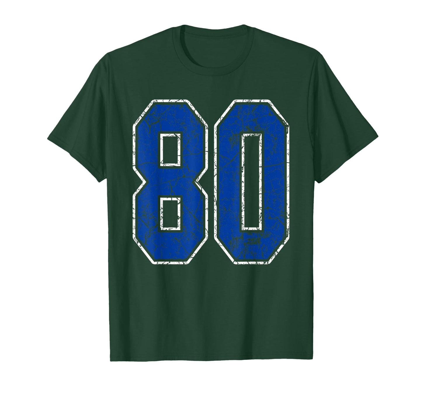 Royal Blue and White Number 80 Jersey Player Uniform #80 Fan T-Shirt