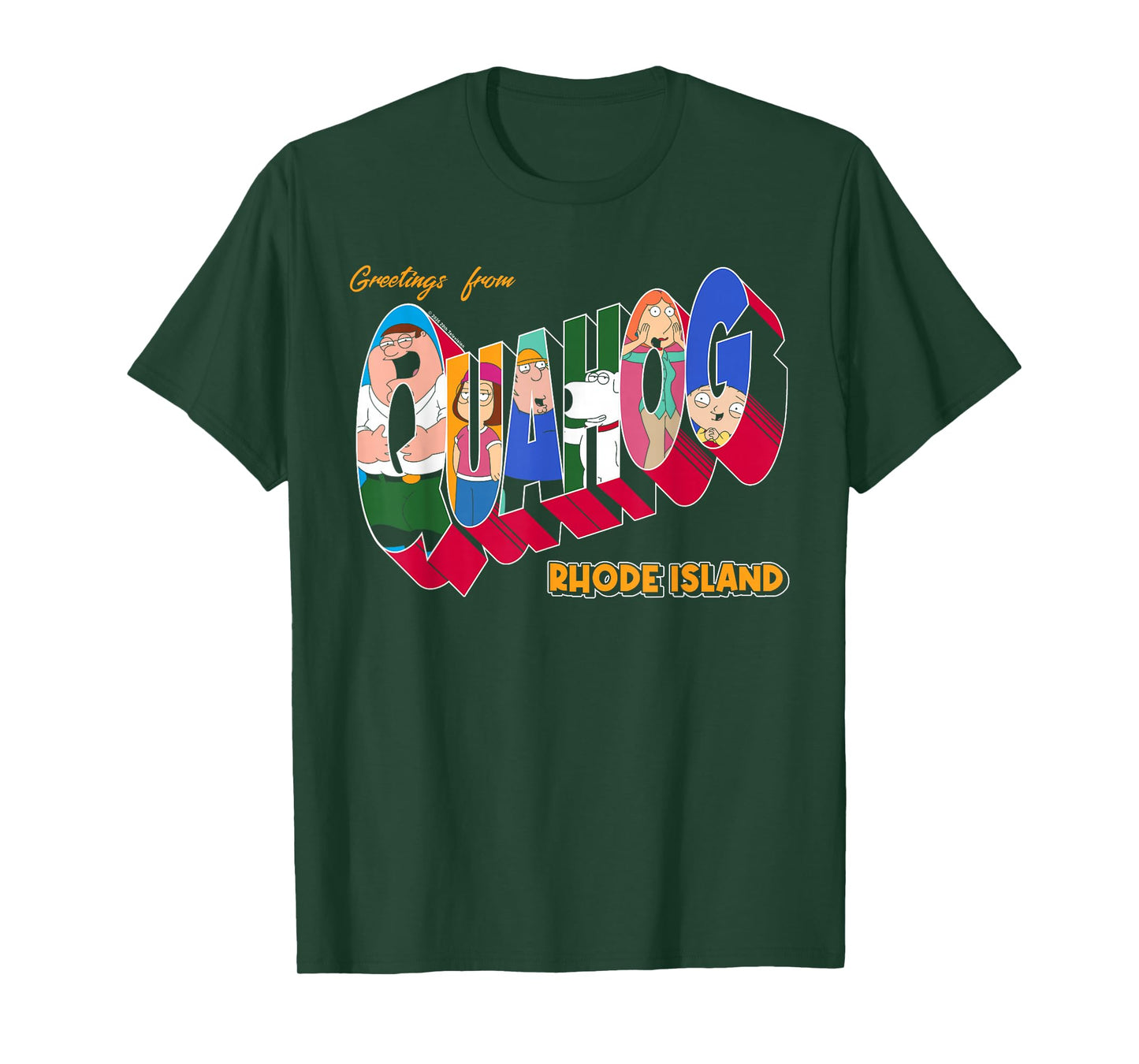 Family Guy Greetings from Quahog Tourist Souvenir Cartoon T-Shirt