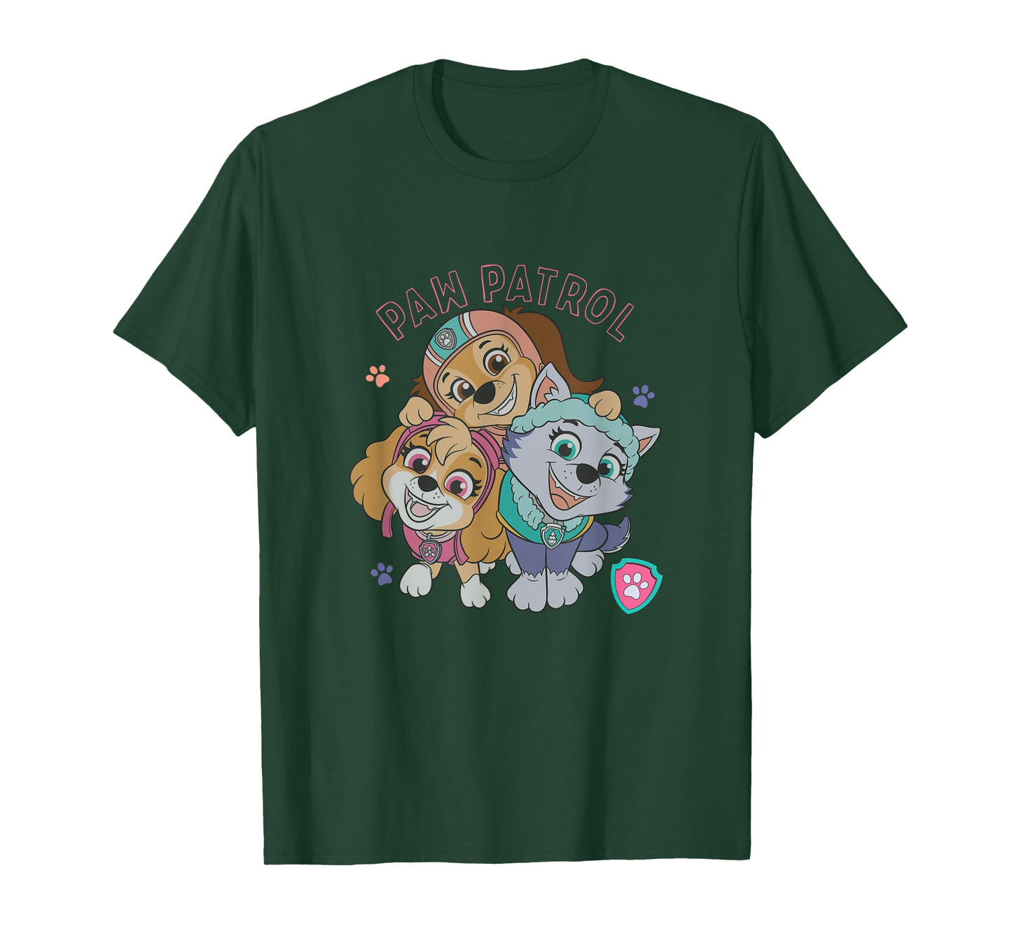 Paw Patrol Everest Skye Liberty Trio Heart Paw Print T-Shirt