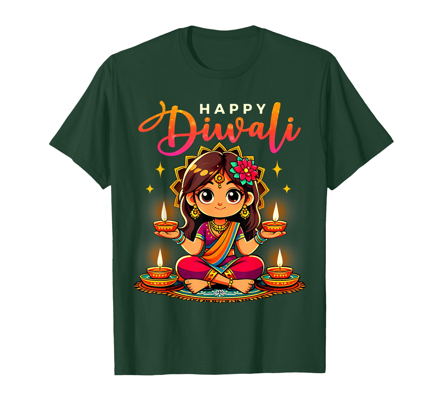 Happy Diwali Funny Festival Proud Indian Girl Kids Toddlers T-Shirt