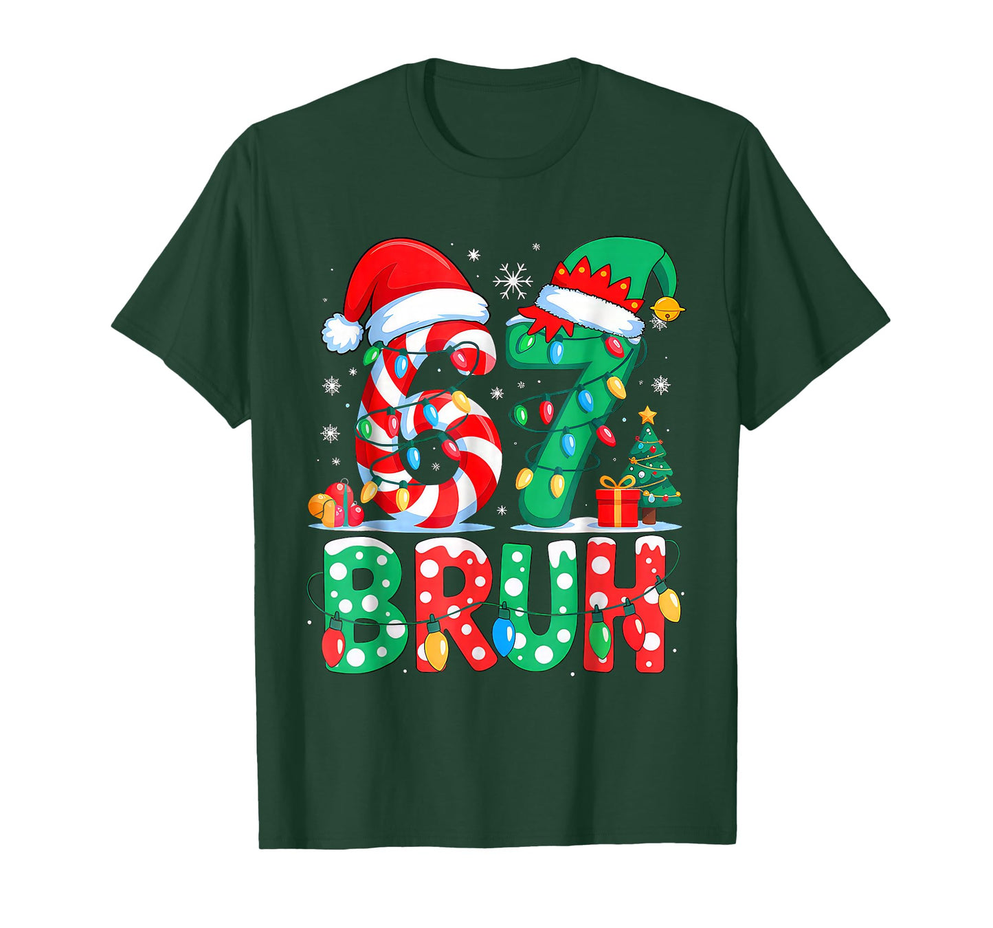 Funny Six Seven 6 7 Meme Christmas Family Xmas Santa 67 T-Shirt