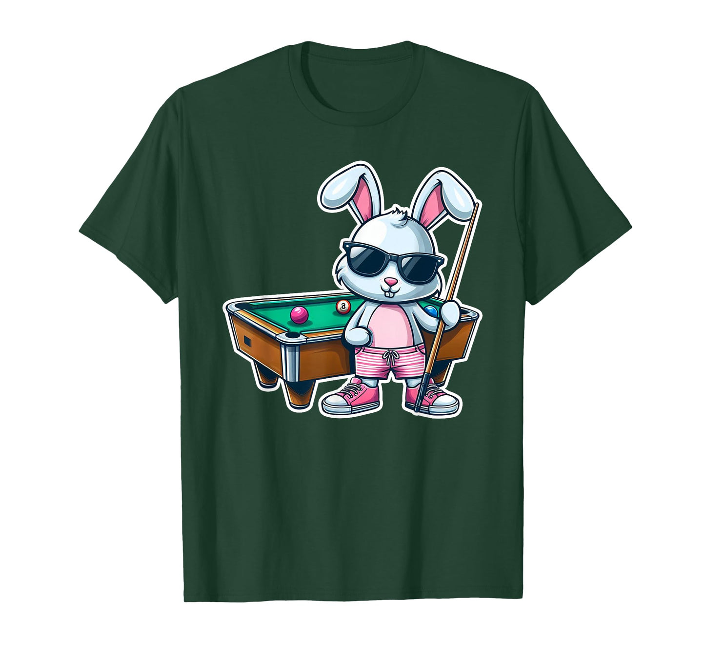 Funny Easter Day Bunny Dunking Billiards Boys Kids Men T-Shirt