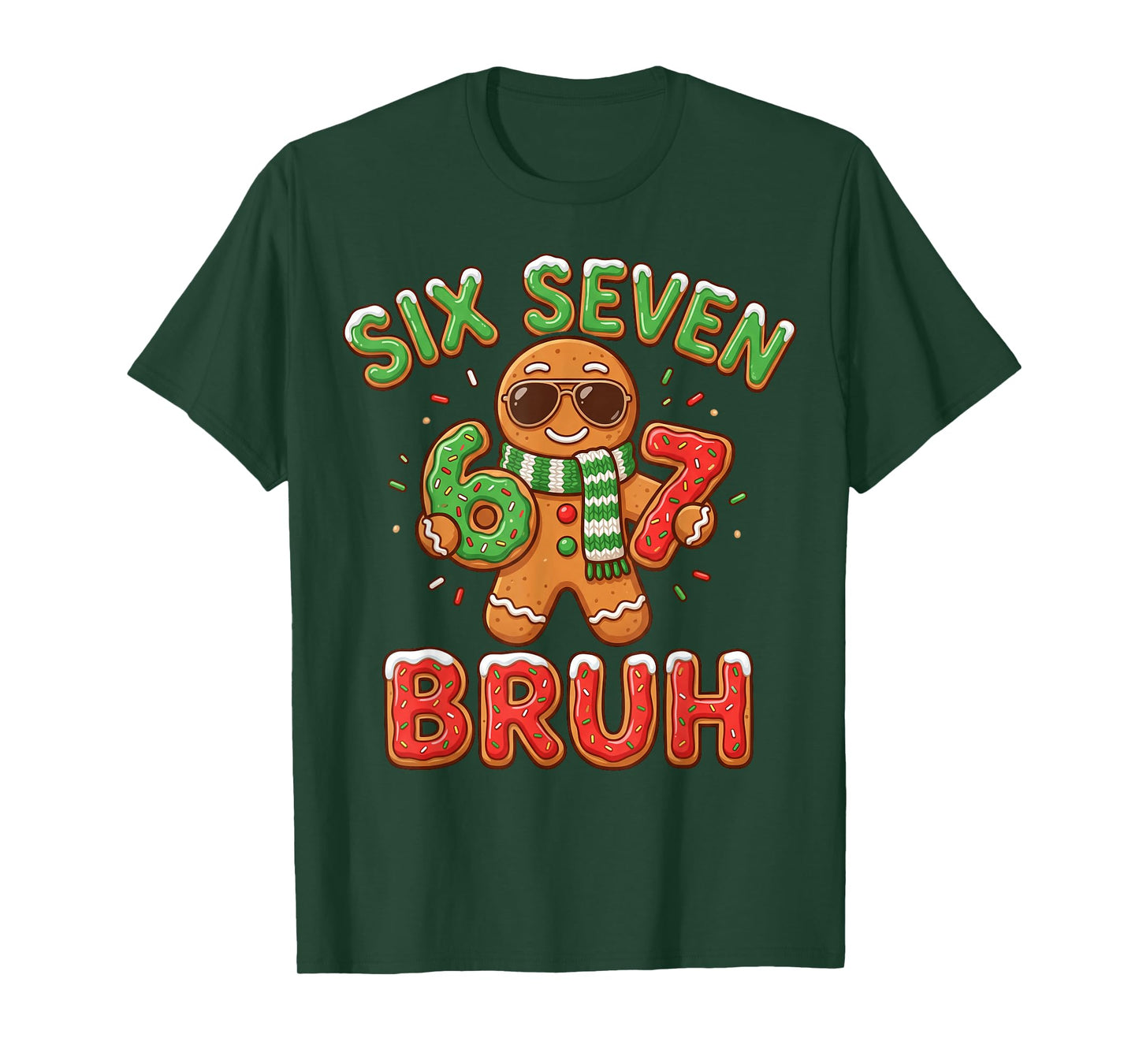 67 Christmas 6 7 Meme Gingerbread Man Xmas Pajamas Holiday T-Shirt