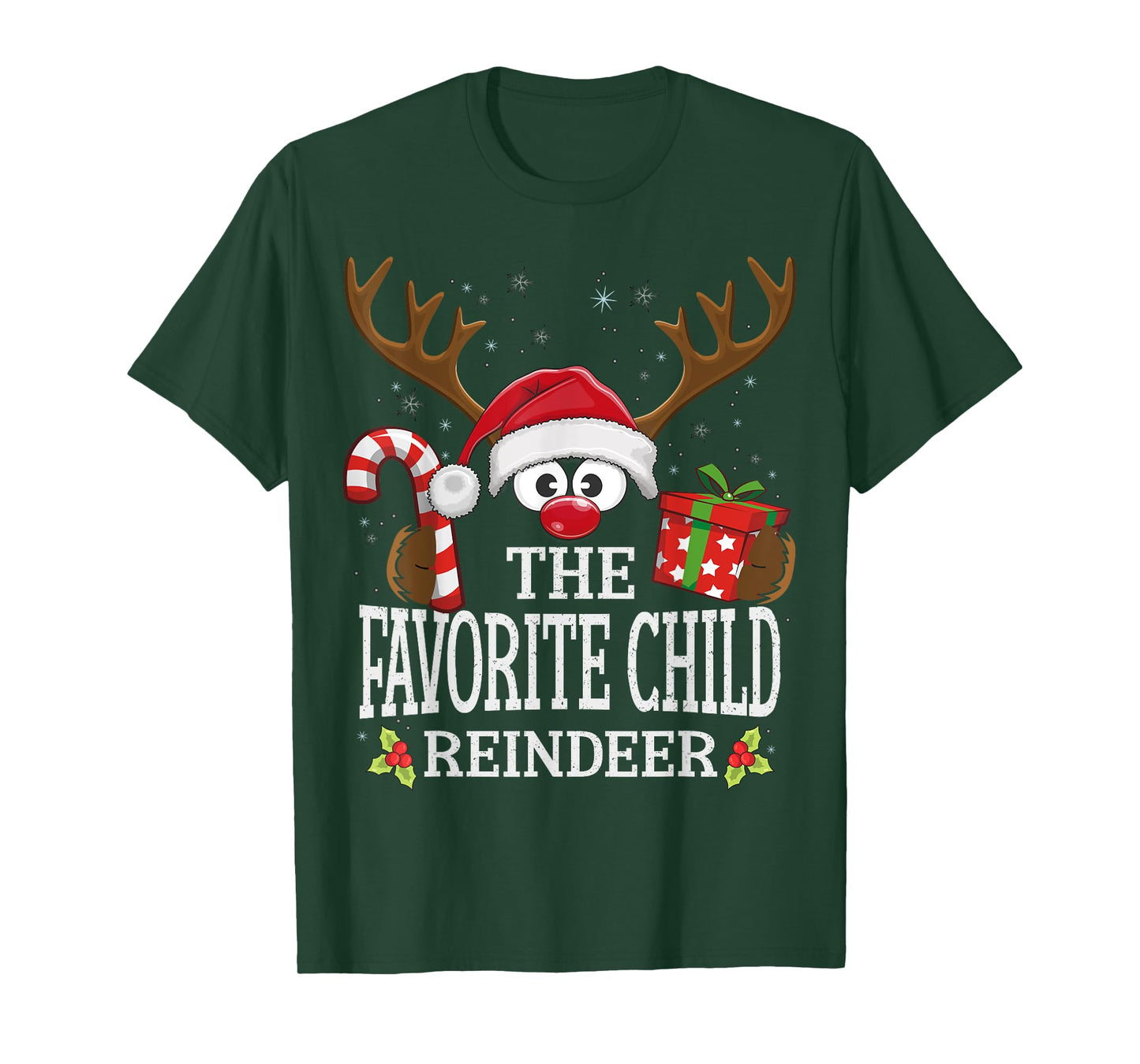 Christmas Matching The Favorite Child Reindeer Family T-Shirt