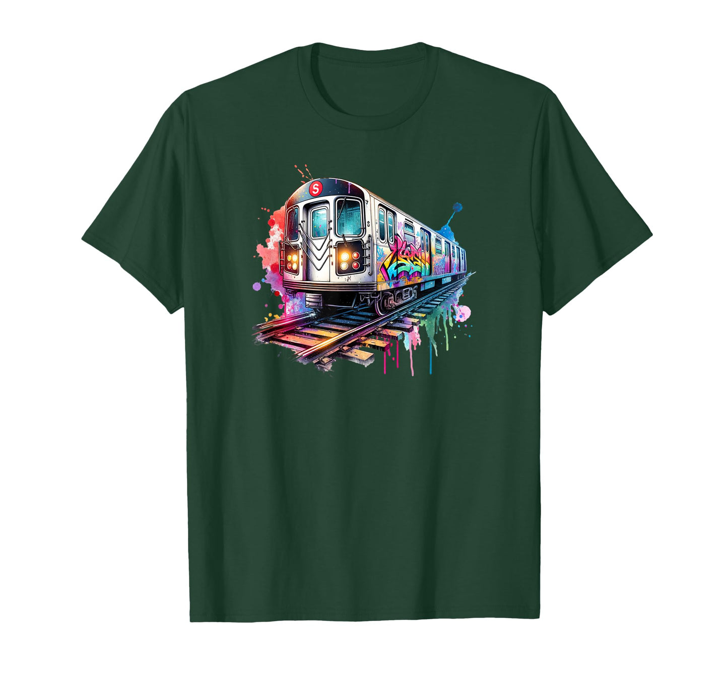 New York trains watercolor style, NYC subway car retro T-Shirt