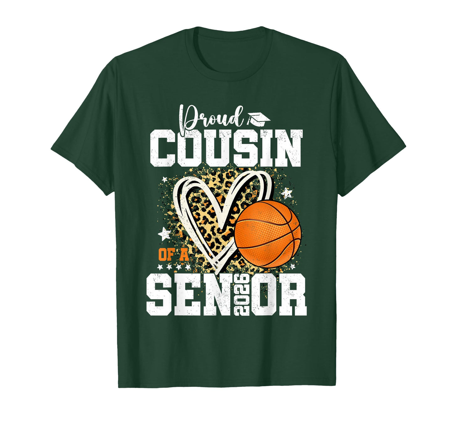Proud Cousin of A 2026 Senior Graduate Basketball Leopard T-Shirt