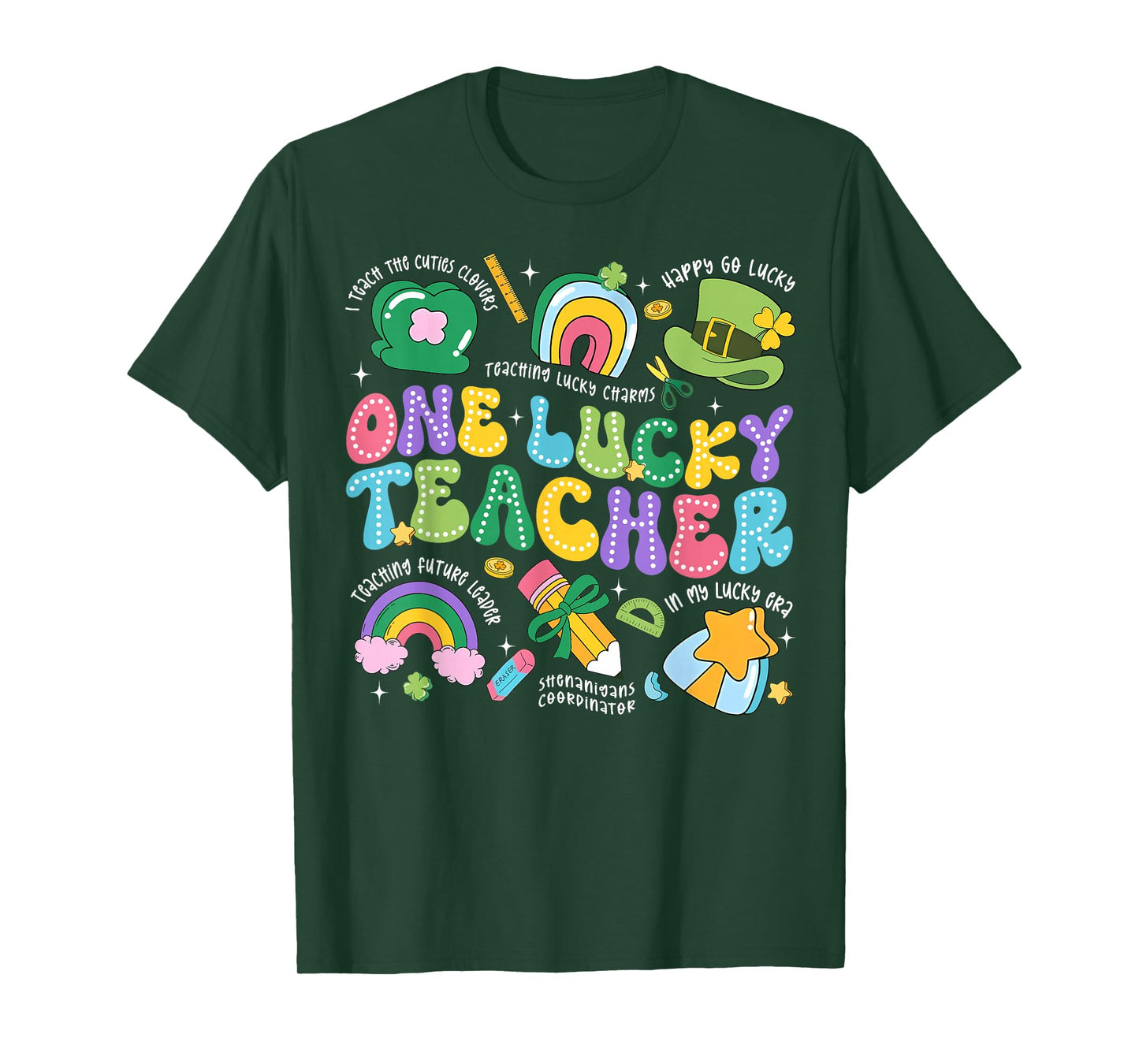 One Luckey Teacher St. Patrick's Day Irish Girl Kid Teacher T-Shirt