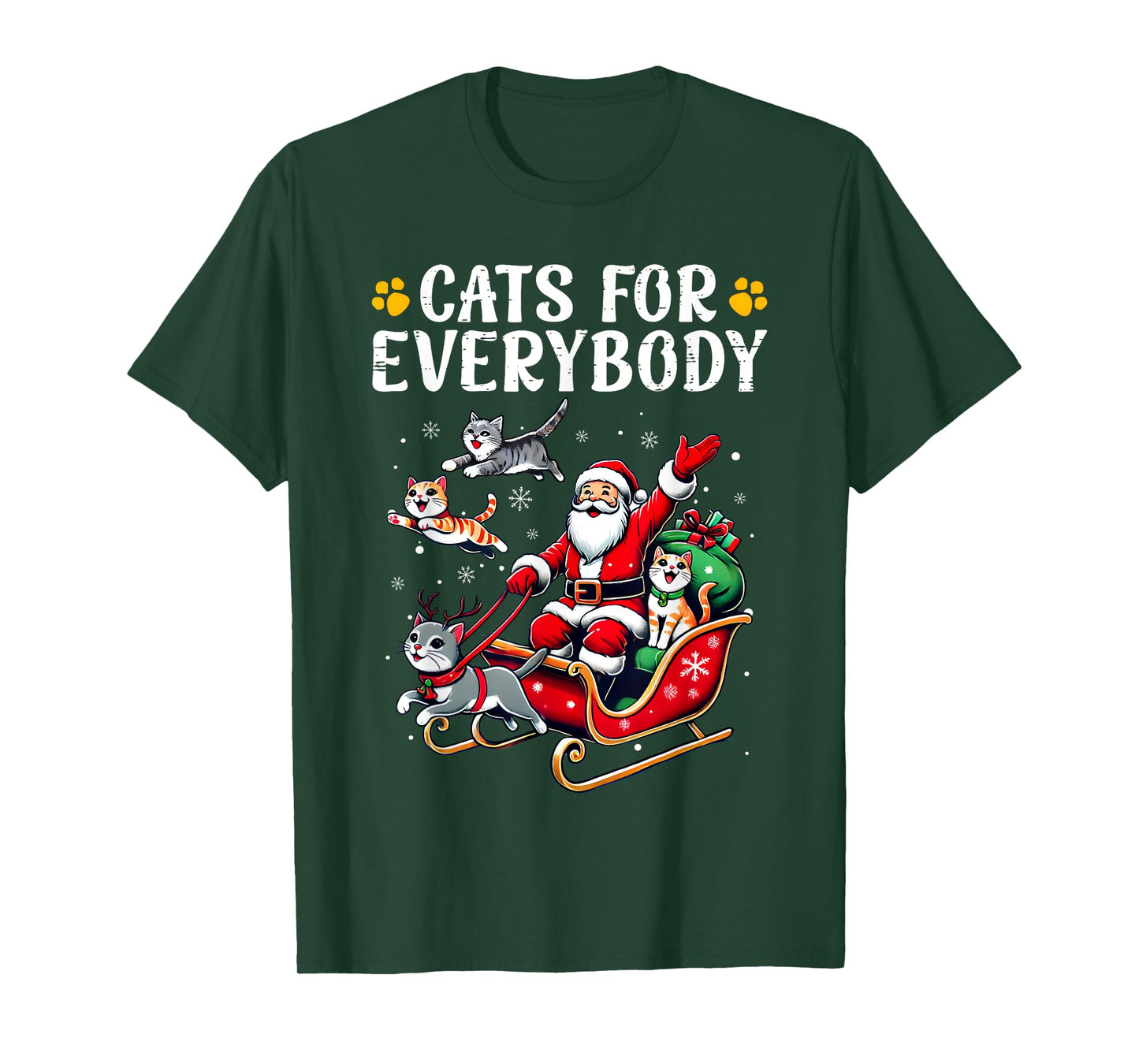 Cats For Everybody Christmas Cat Funny Xmas Men Women Santa T-Shirt