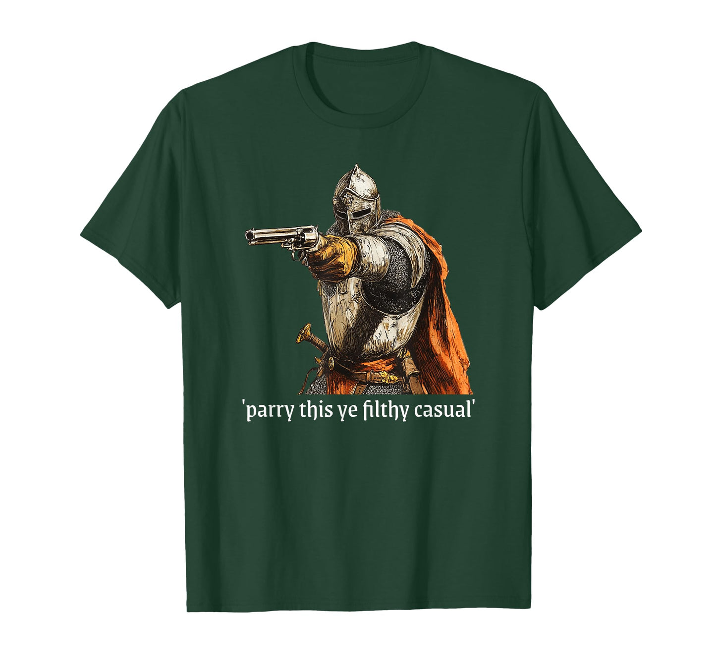 Funny Knight With Gun Medieval RPG T-Shirt