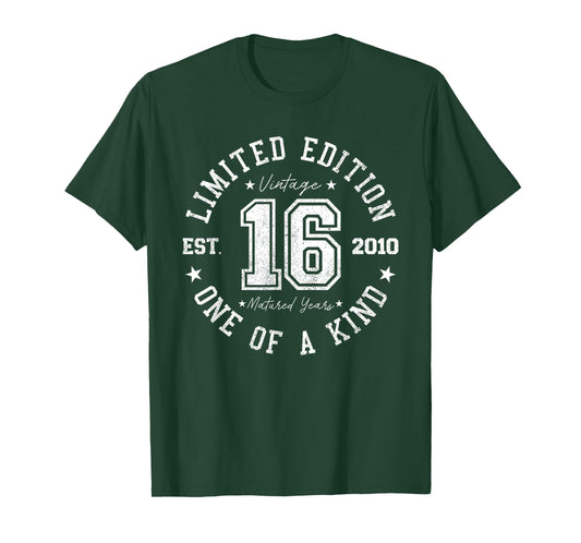Vintage 2010 Limited Edition 16th Birthday 16 Years Old T-Shirt
