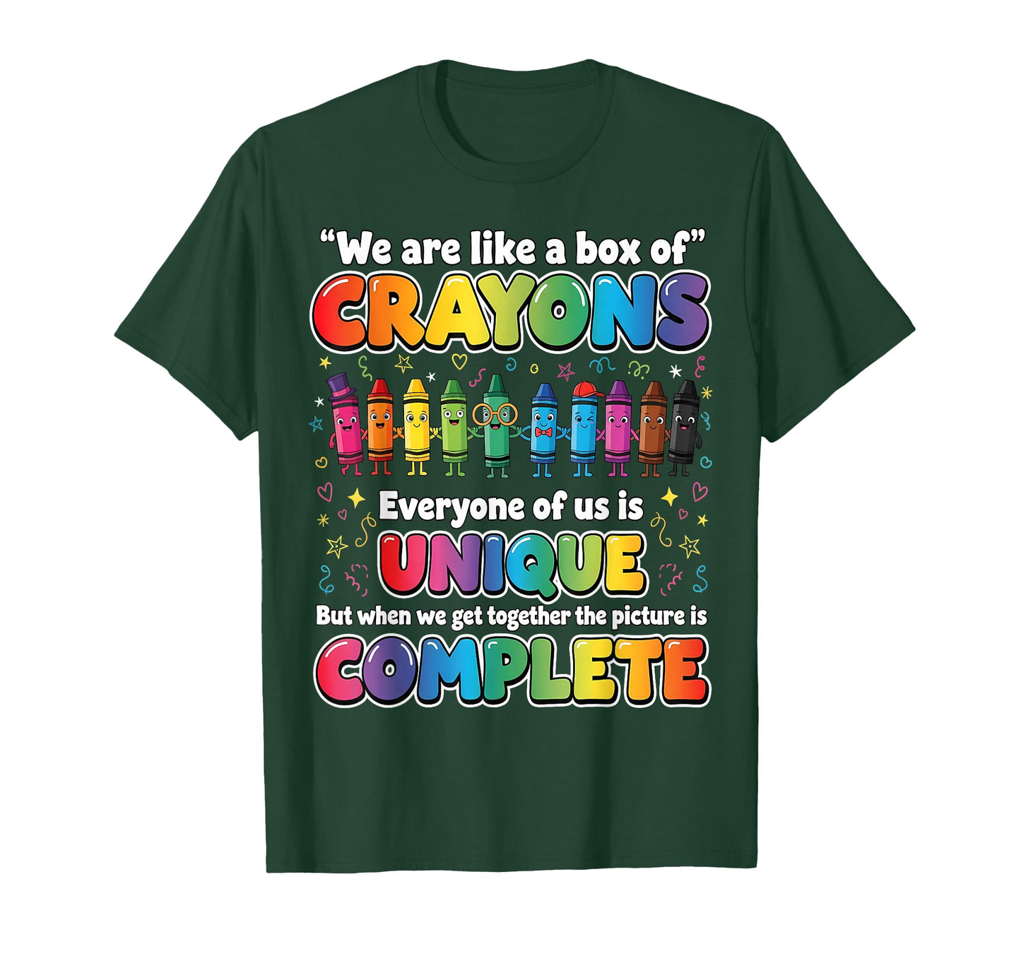 Teacher We are Like a Box of Crayons Funny Back to School T-Shirt