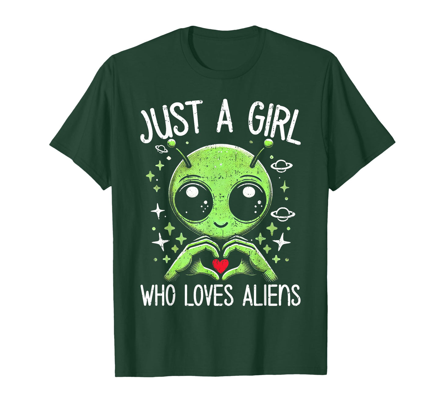 Cute Alien Lover Girls Funny Just a Girl Who Loves Aliens T-Shirt