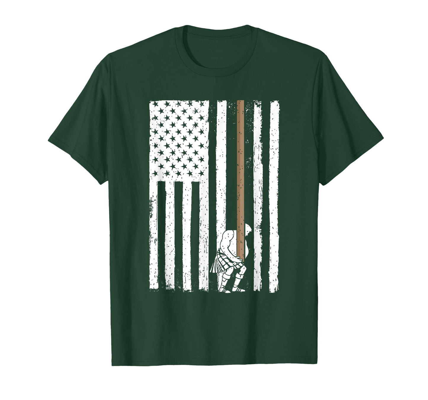 Caber toss american flag funny highland games T-Shirt