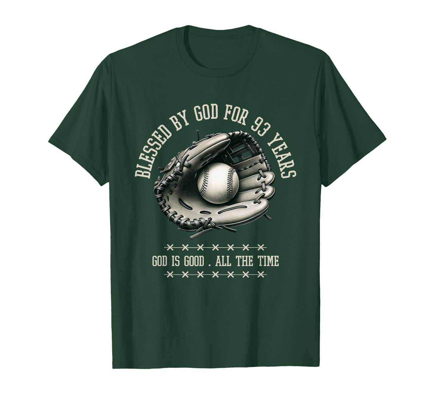 Blessed by God for 93 Years Old Baseball 93rd Birthday Gifts T-Shirt