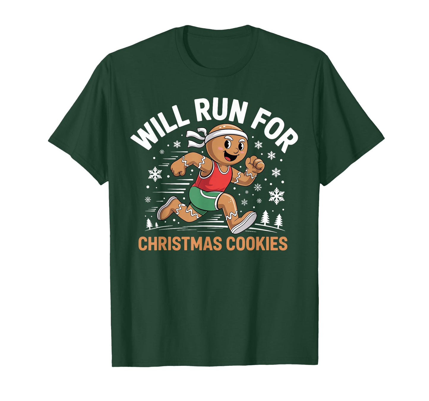 Will Run for Christmas Cookies Funny Gingerbread Runner T-Shirt