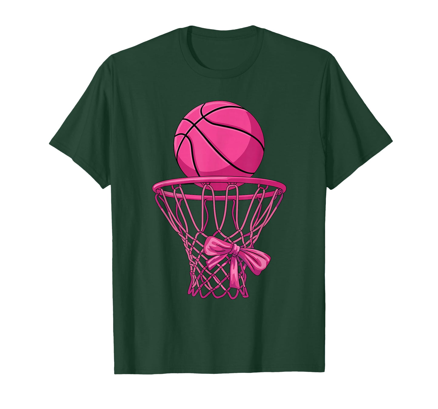 pink Coquette Bow Basketball pink basketball mom mama girls T-Shirt