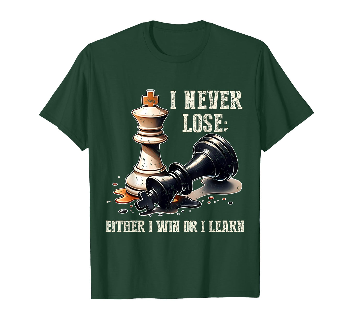Chess Player Board Game Tee I Never Lose Either Win or Learn T-Shirt