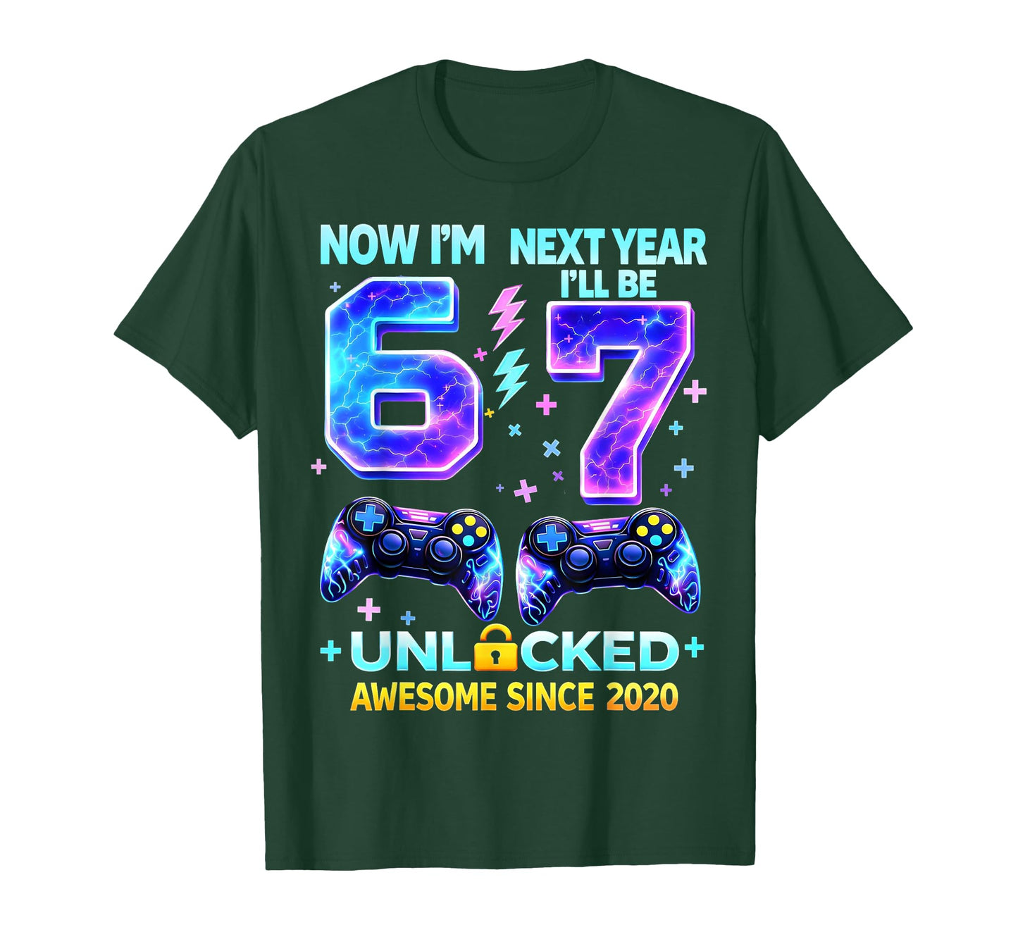 Now I’m 6 Next Year I’ll Be 7 Gaming Boy Gifts for Kids Boys T-Shirt