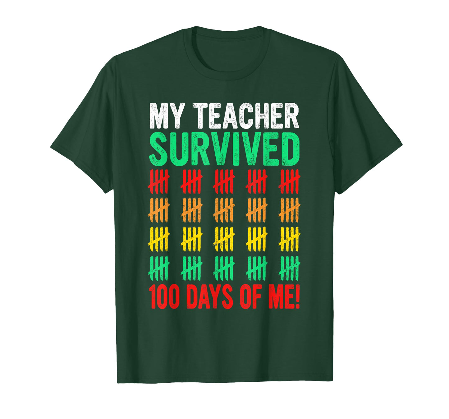 Funny My Teacher Survived 100 Days of Me Teacher Student T-Shirt