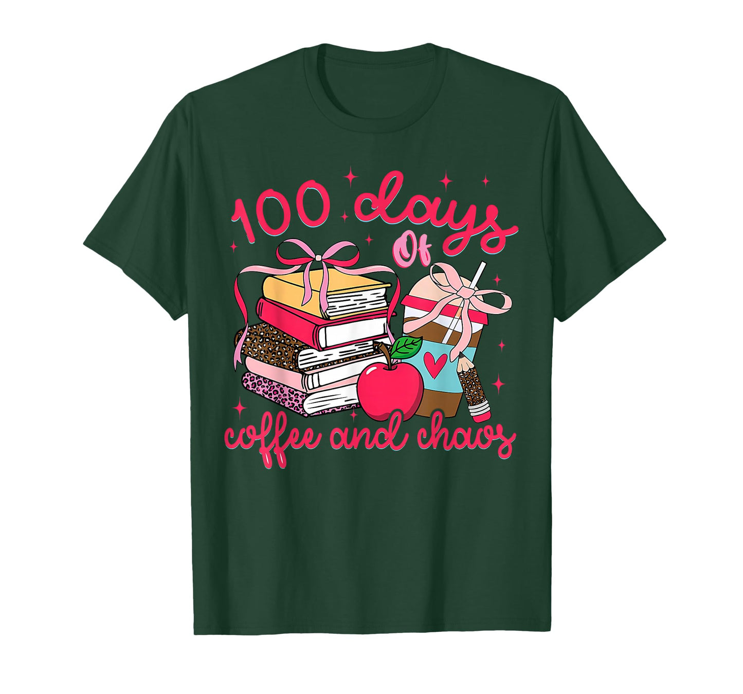 100 Days of Coffee Chaos Teacher 100th Day of School T-Shirt