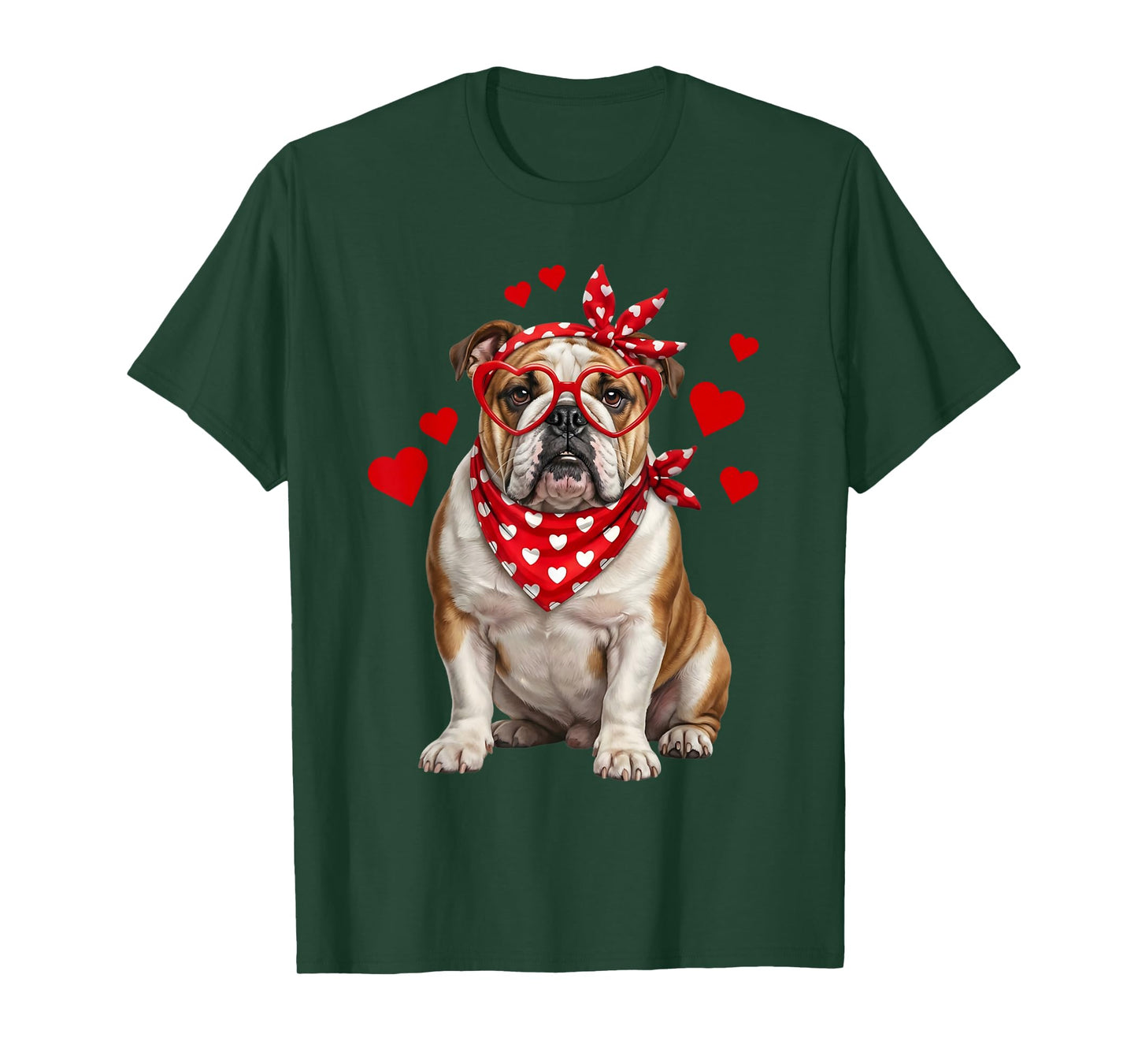 English Bulldog Valentines Day Dog Lover Heart T-Shirt