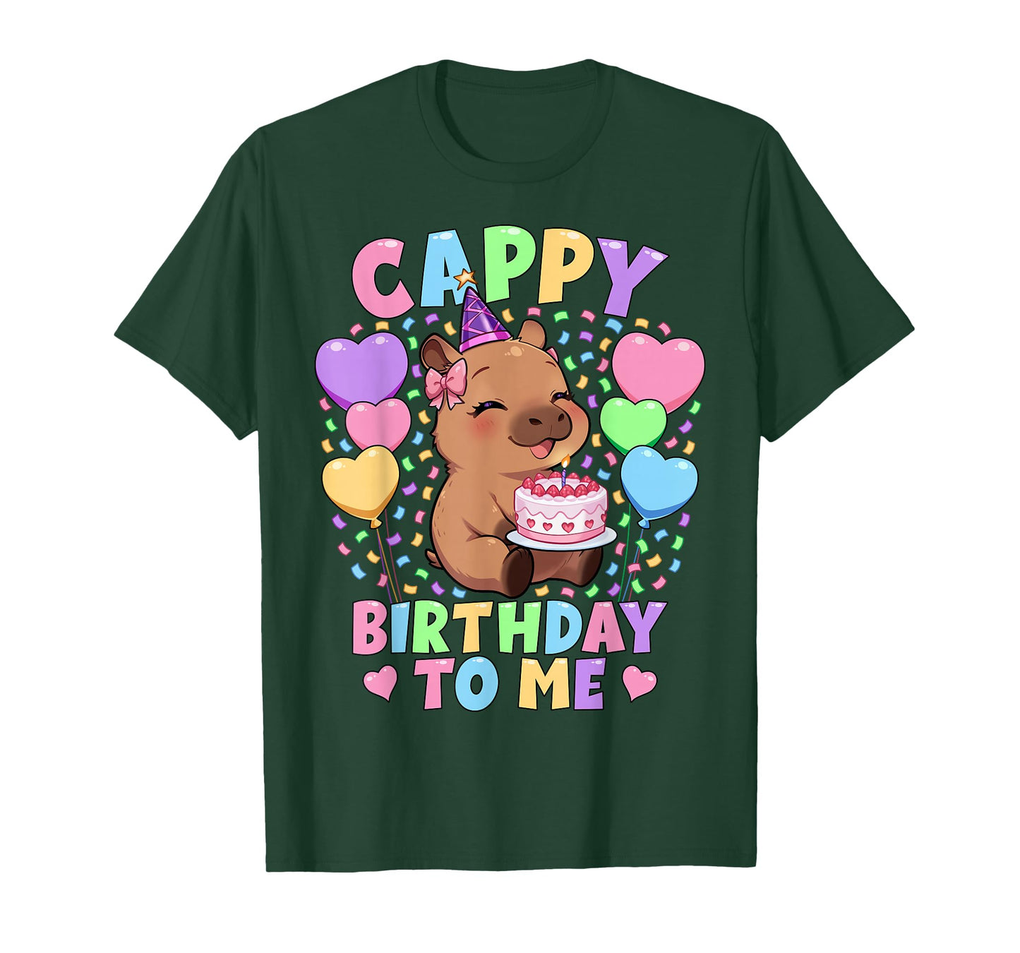 Capybara Birthday Shirt | Kawaii Girl Cappy Birthday to Me T-Shirt