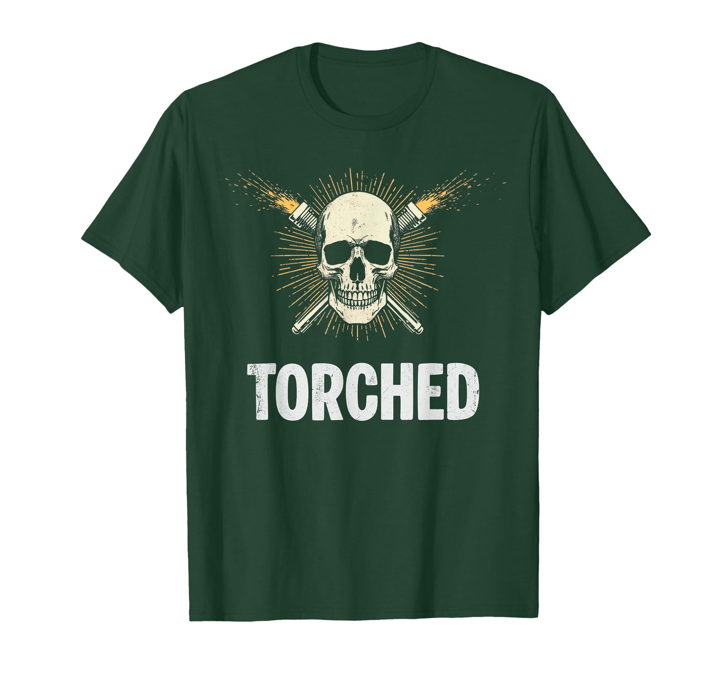 Torched Welder Skull Torch Art for Men T-Shirt