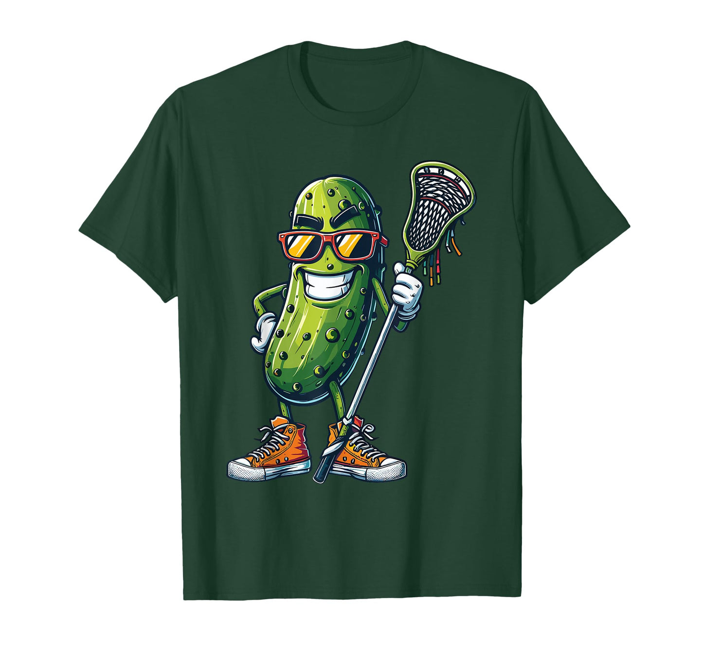 Pickle Playing Lacrosse Funny Boys Youth Pickle Lacrosse T-Shirt