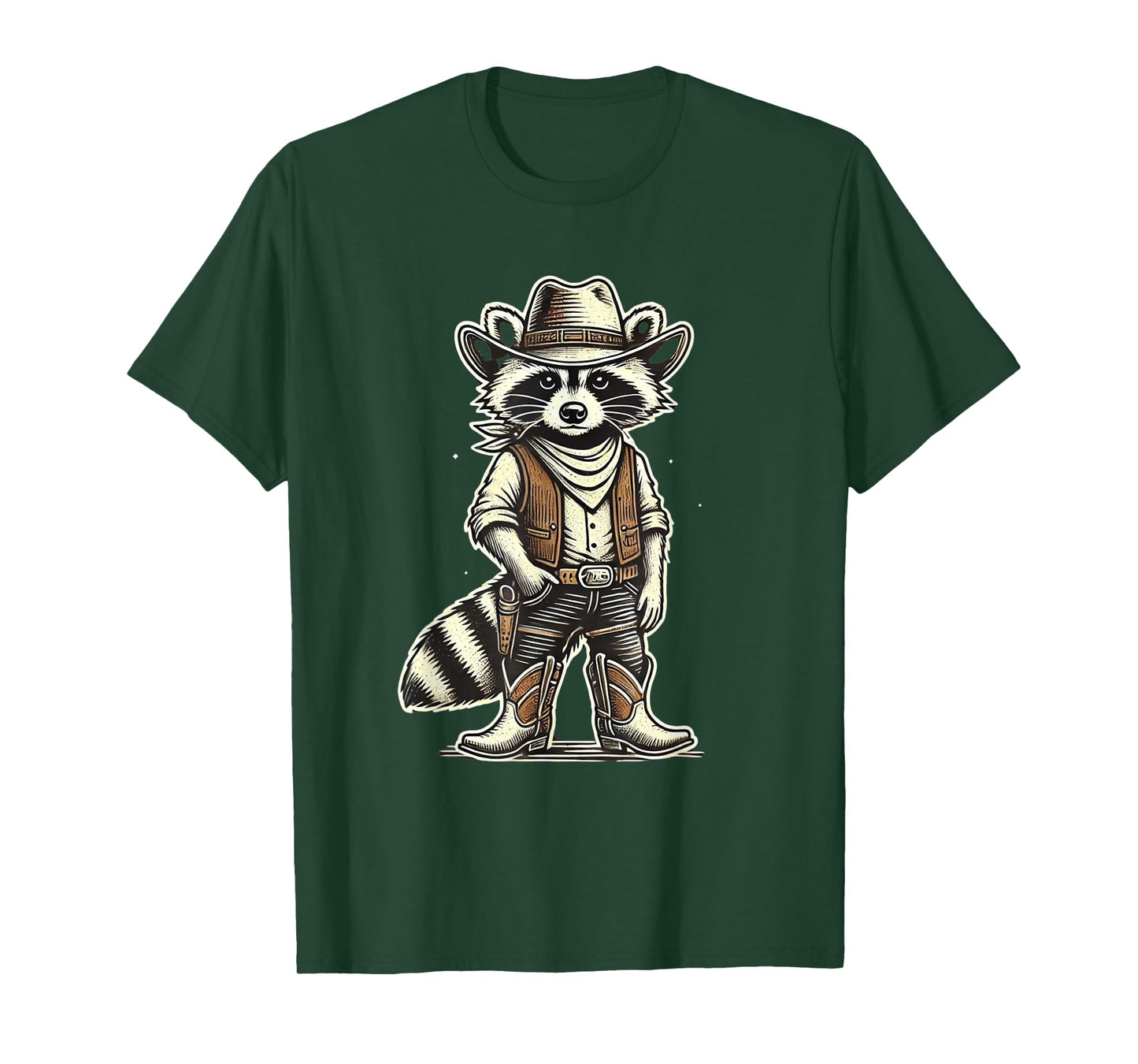Raccoon Cowboy Cowgirl Racoons Vintage Country Western T-Shirt