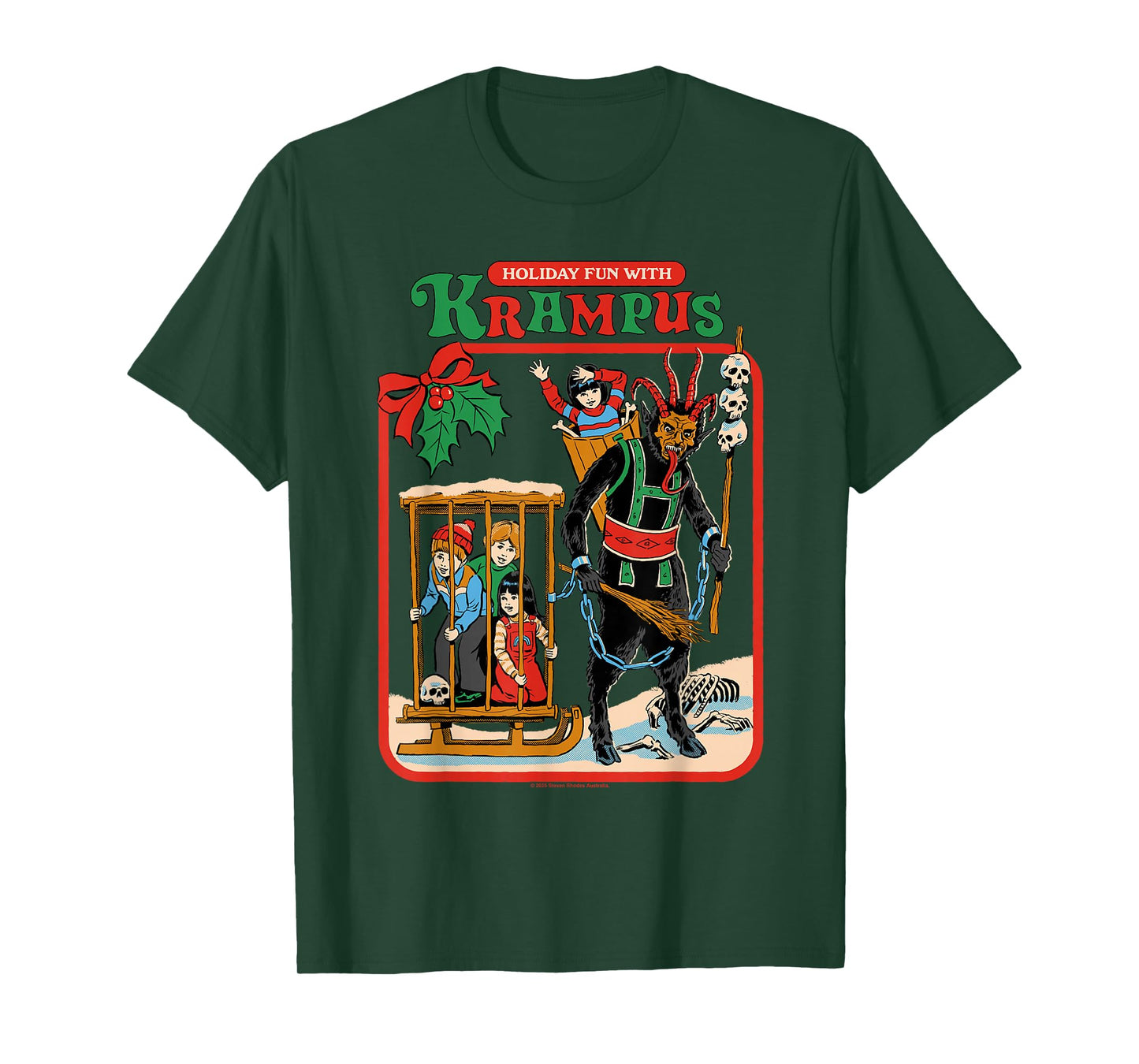 Fun with Krampus Christmas Retro Vintage Funny Adult Humor T-Shirt