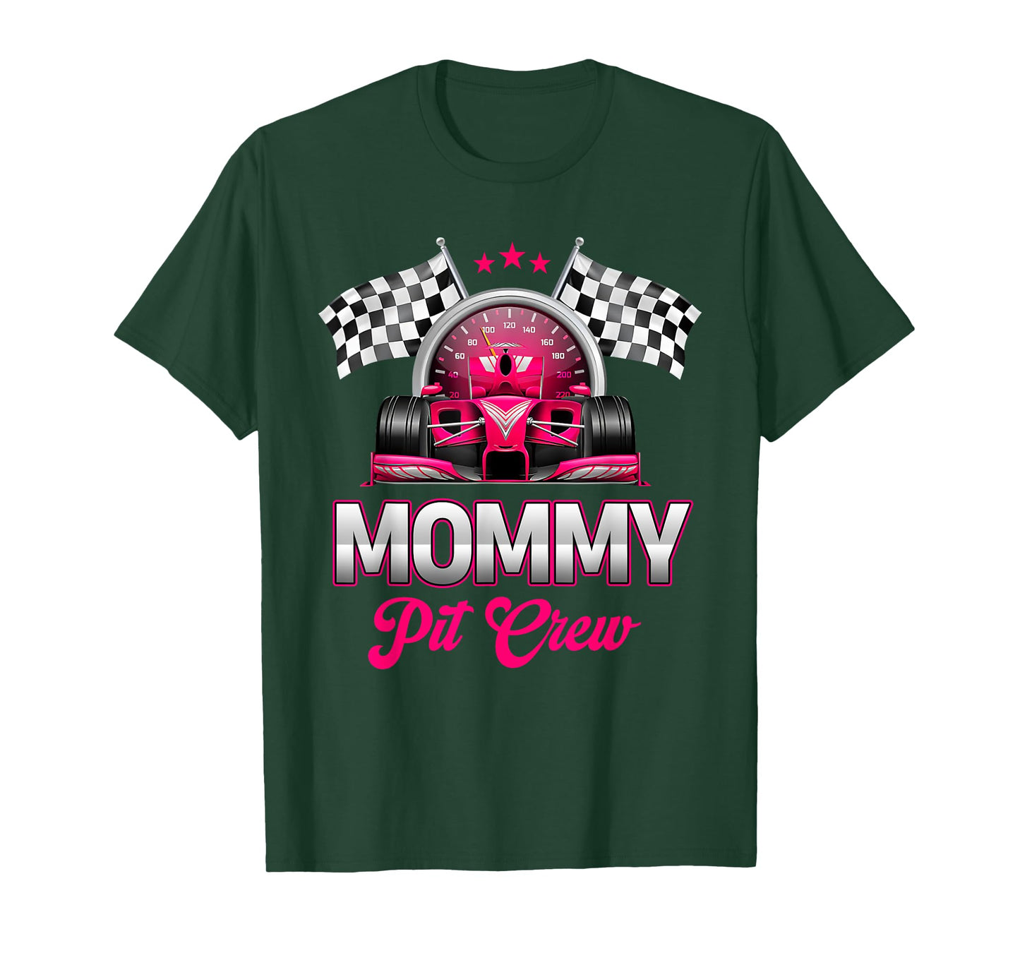 Mommy Pit Crew Race Car Birthday Girl Party Racing Family T-Shirt