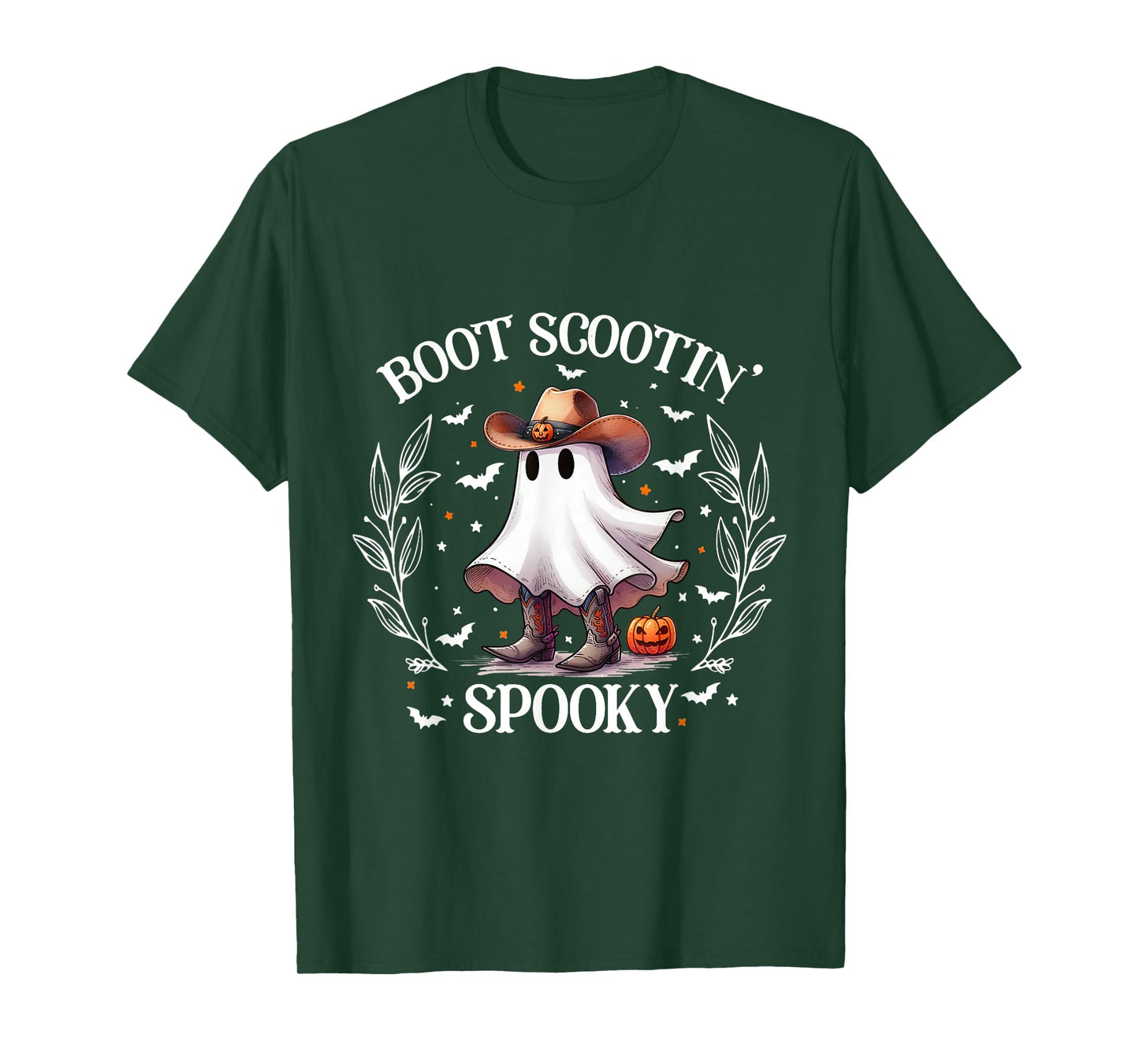 Boot Scootin Spooky Retro Western Funny Halloween Cute Ghost T-Shirt