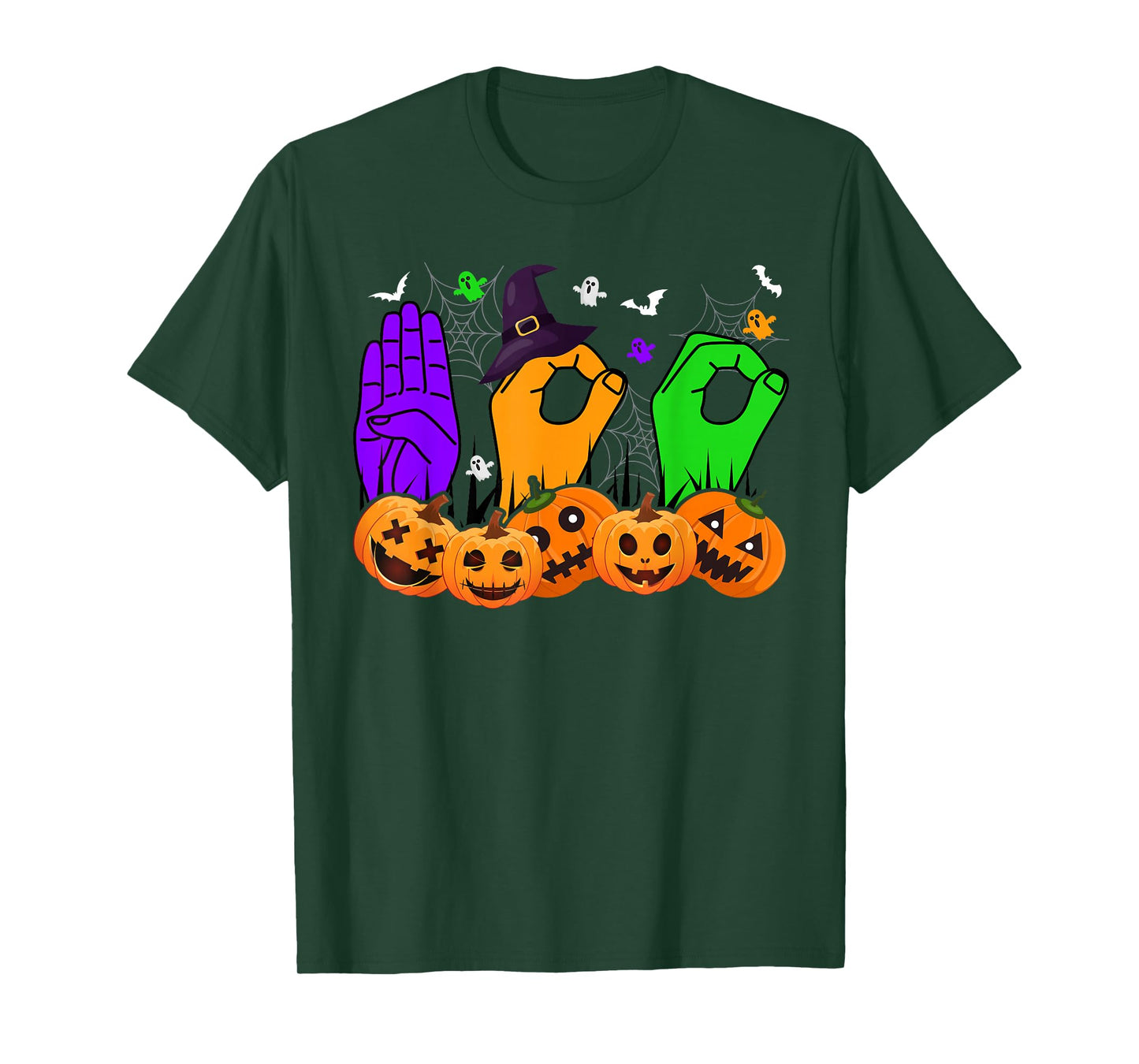 Boo Hands American Sign Language Pride ASL Halloween T-Shirt