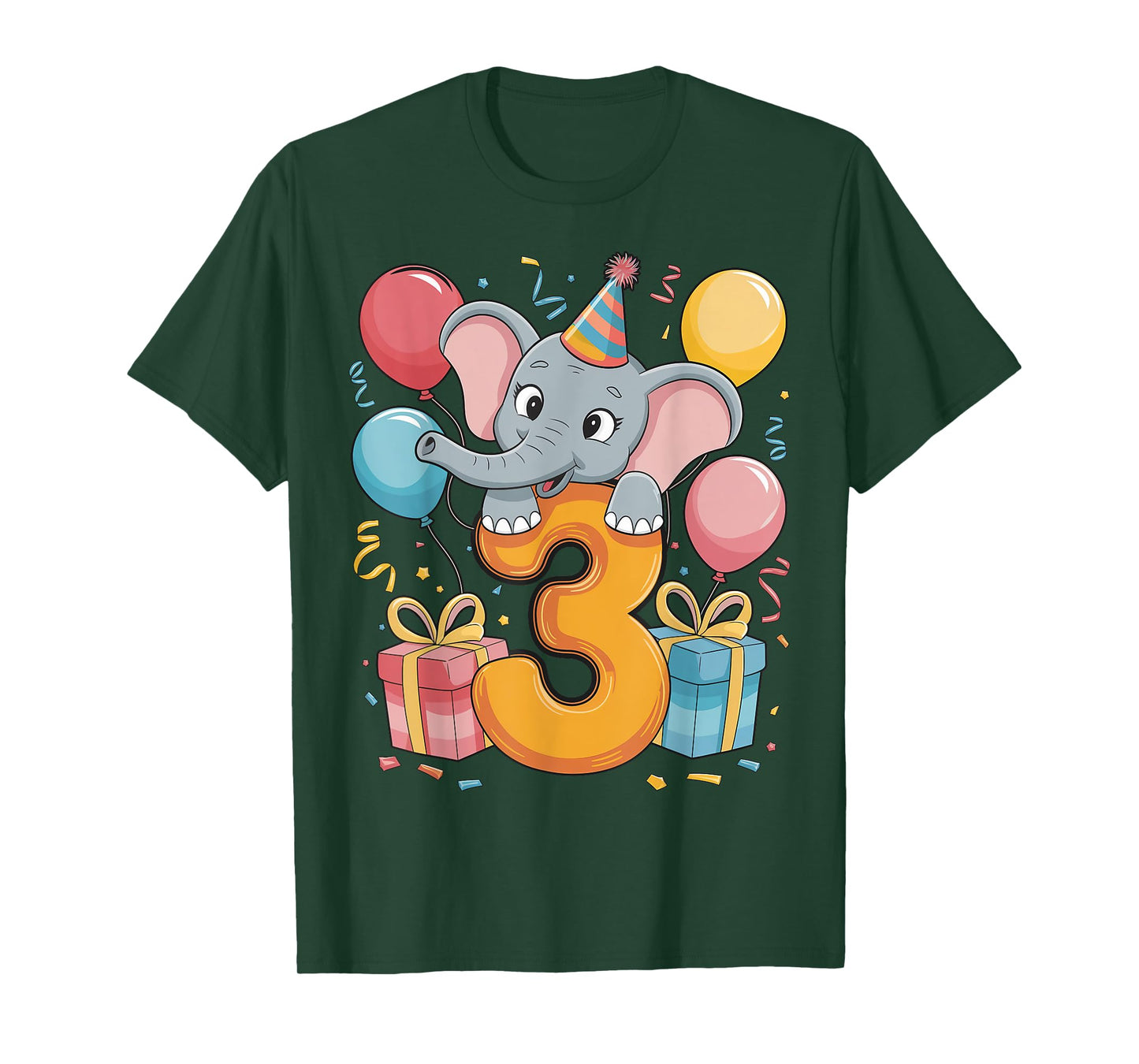Elephant 3rd birthday boy girl 3 years old third Elephant T-Shirt