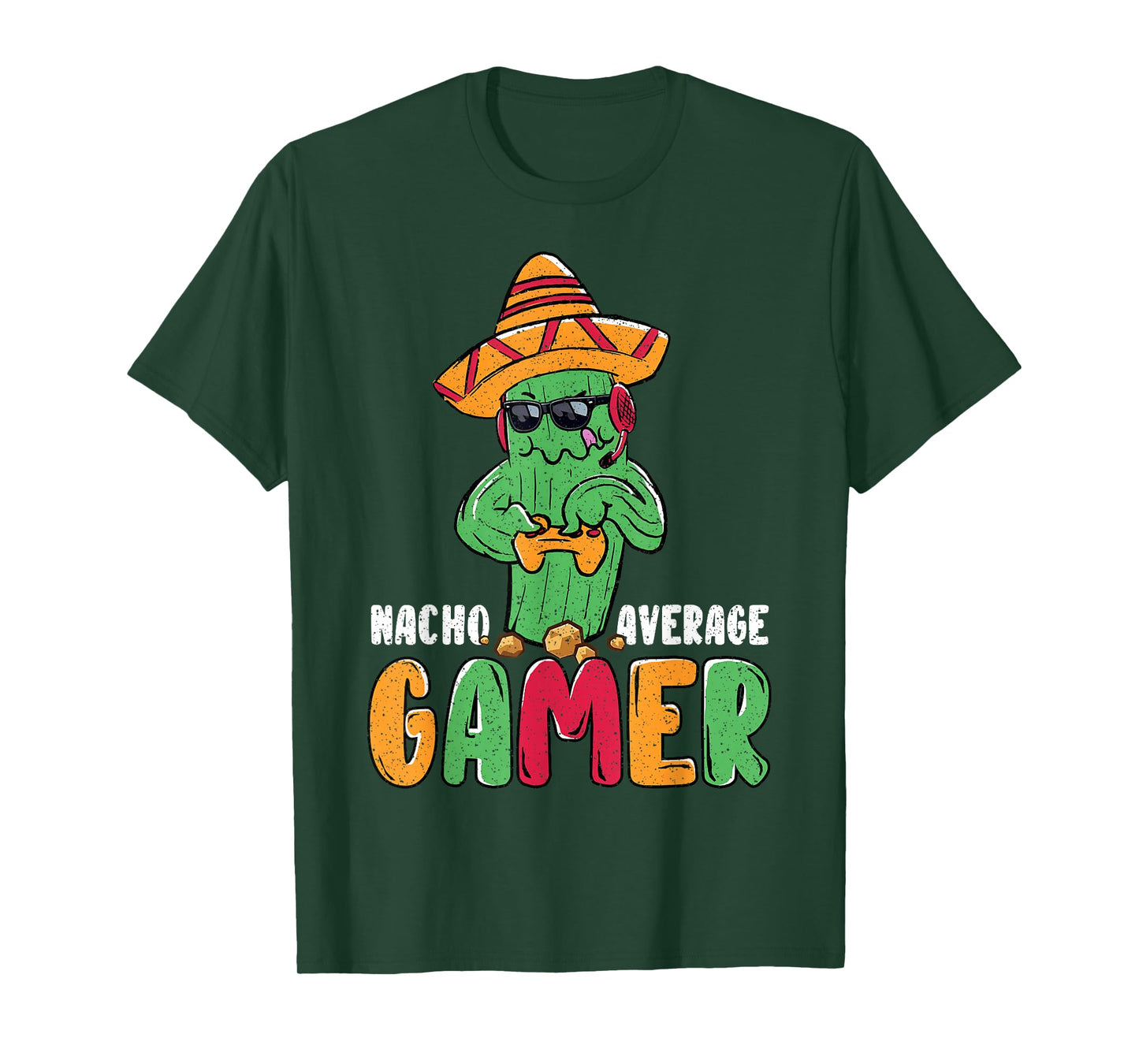 Nacho Average Gamer Funny Gaming Pun Cactus T-Shirt