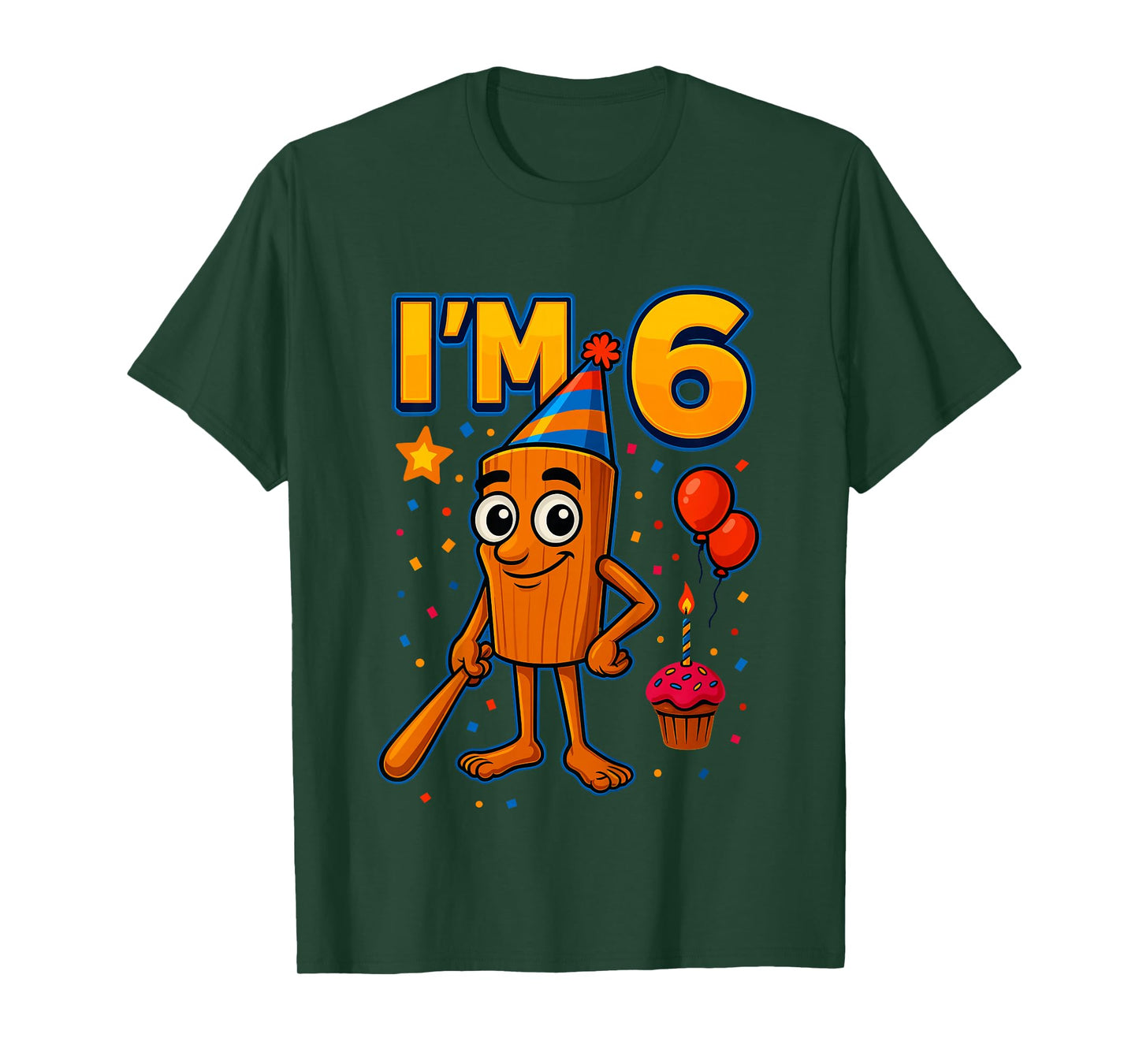 Boy Tung Tung Sahur 6 Year Old Italian Brainrot 6th Birthday T-Shirt