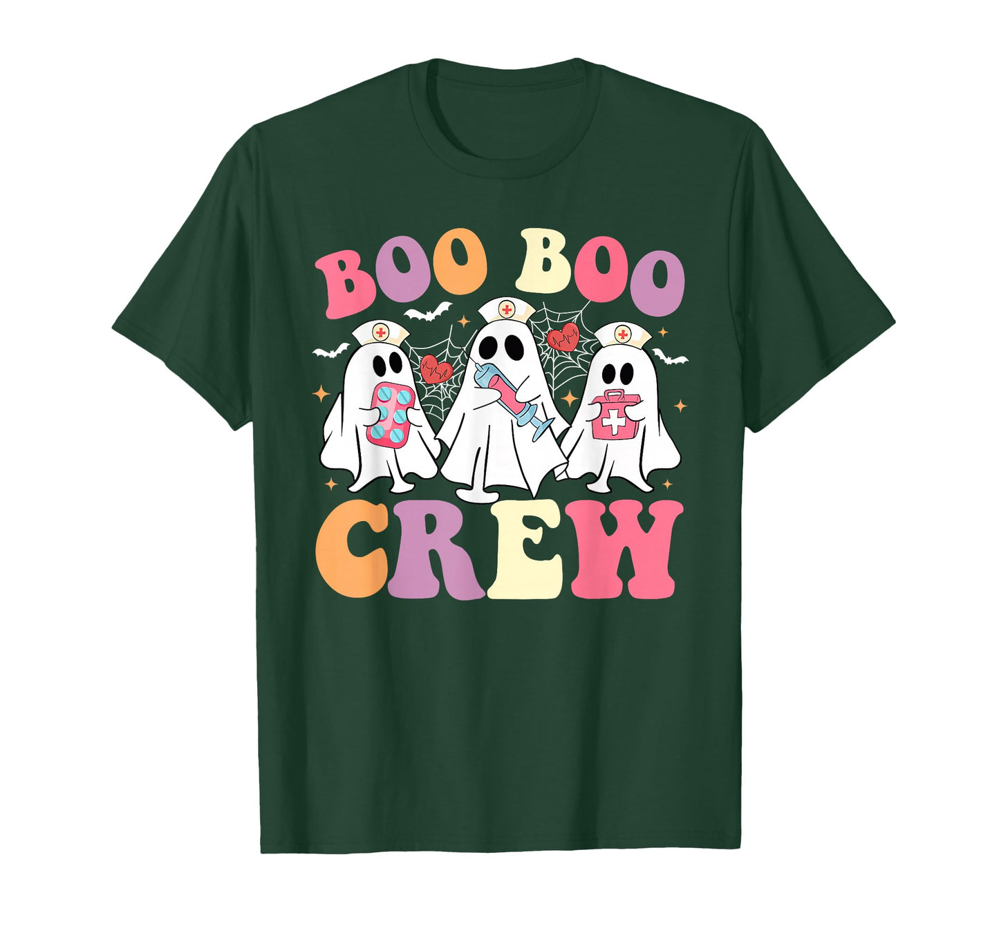 Funny Boo Boo Crew Halloween Costume Nurse Spooky Ghost T-Shirt