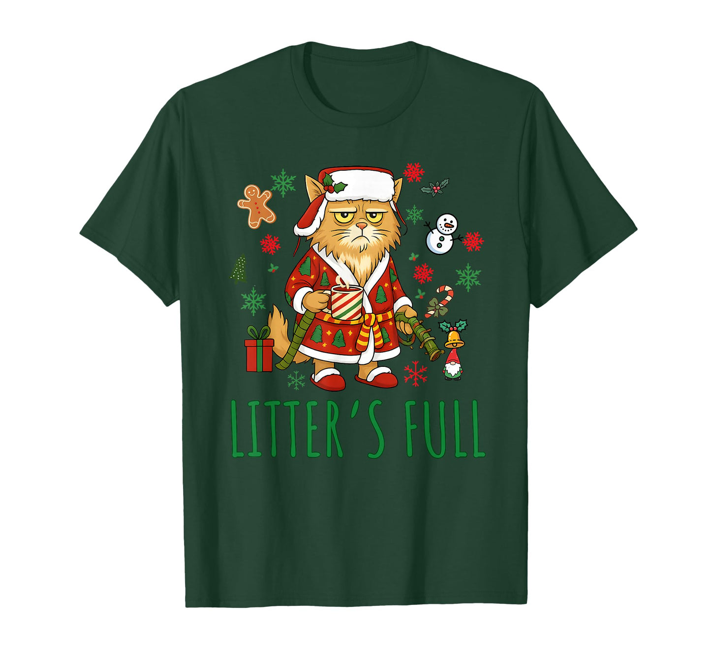 Litter's Full Funny Silly Cat Holding Coffee Meme T-Shirt
