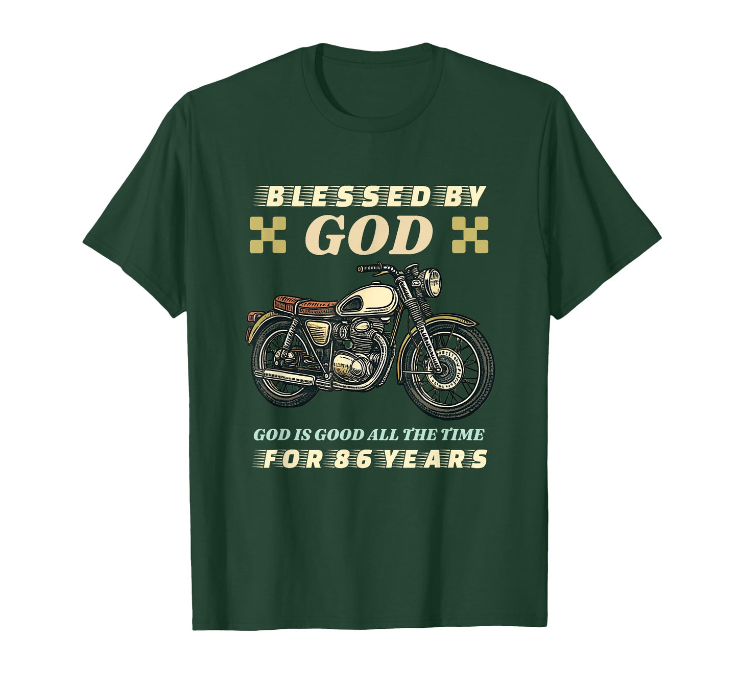 Blessed by God for 86 Years Old Motorcycle 86th Birthday T-Shirt