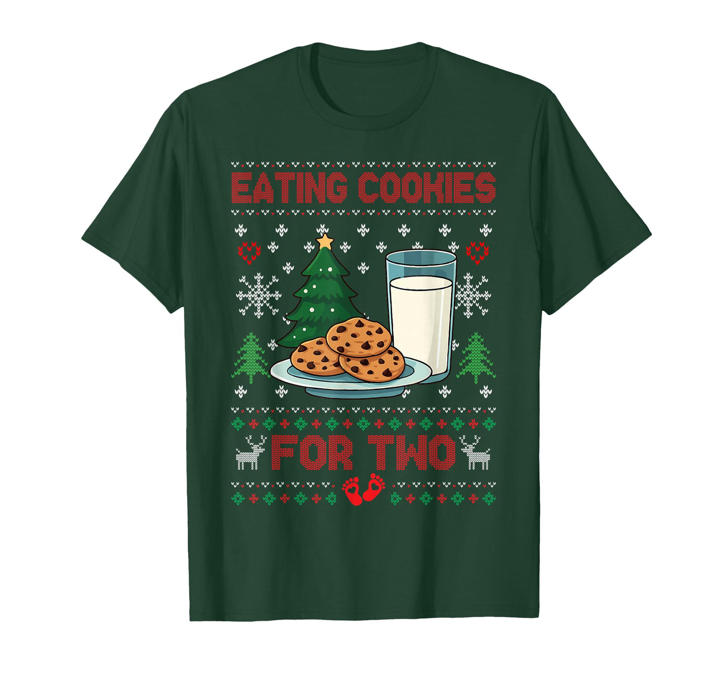 Pregnancy New Mom Baby Pregnant Christmas Couples Sweater T-Shirt