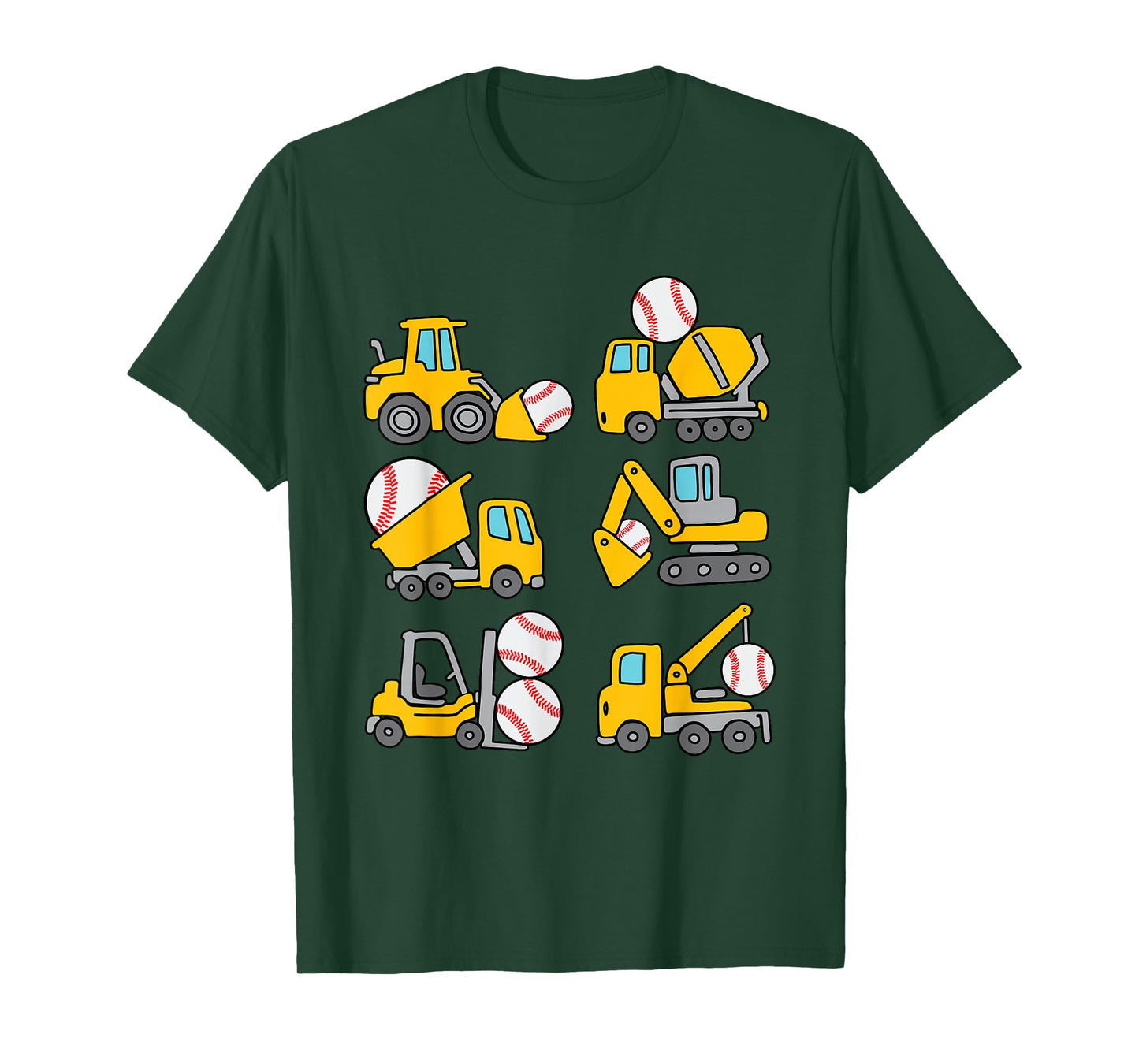 Baseball Diggers Kids Construction Trucks Toddler Boys T-Shirt